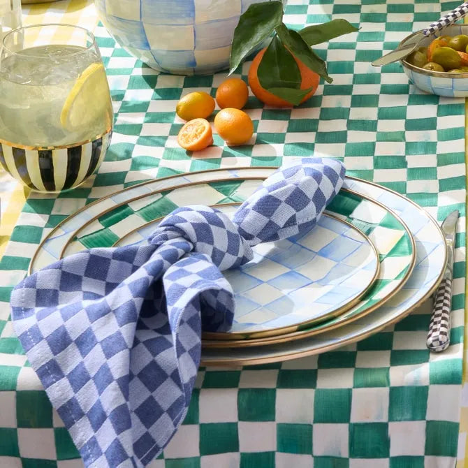 Emerald Check Dinner Plate