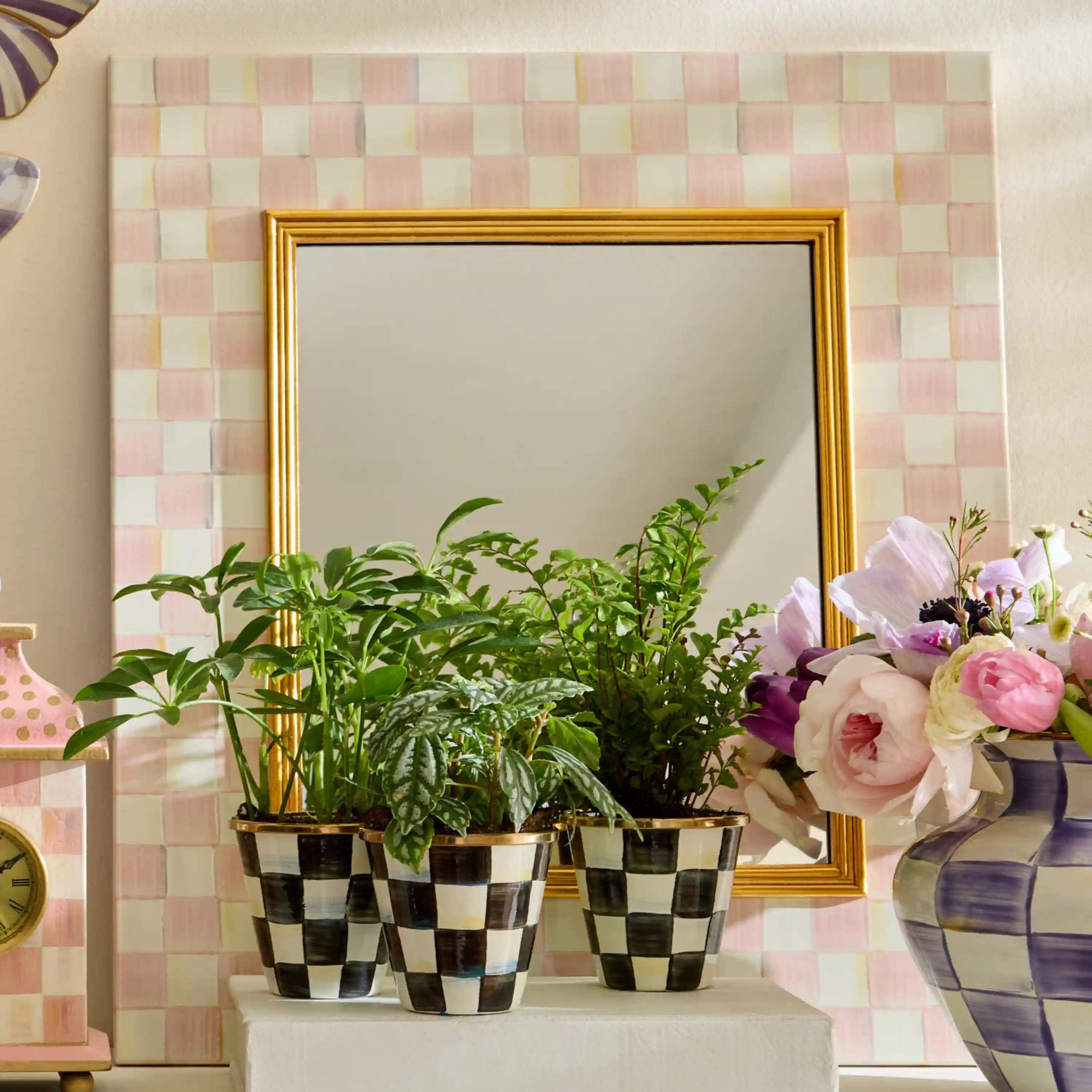 Sterling Check Enamel Wall Mirror