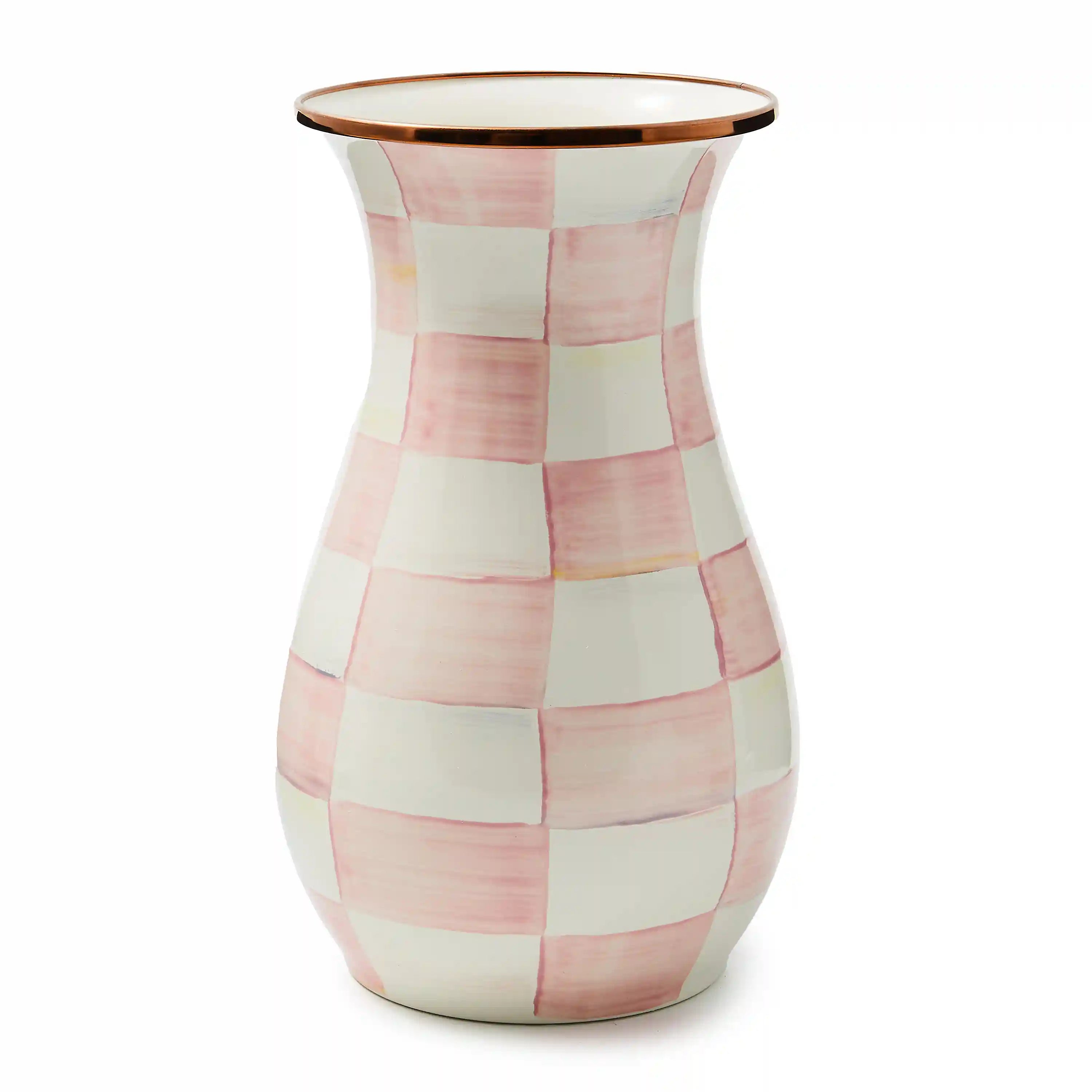 Sterling Check Tall Vase