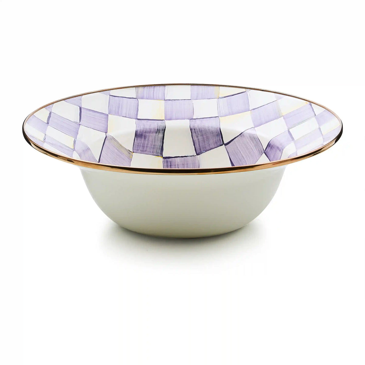 Emerald Check Serving Bowl