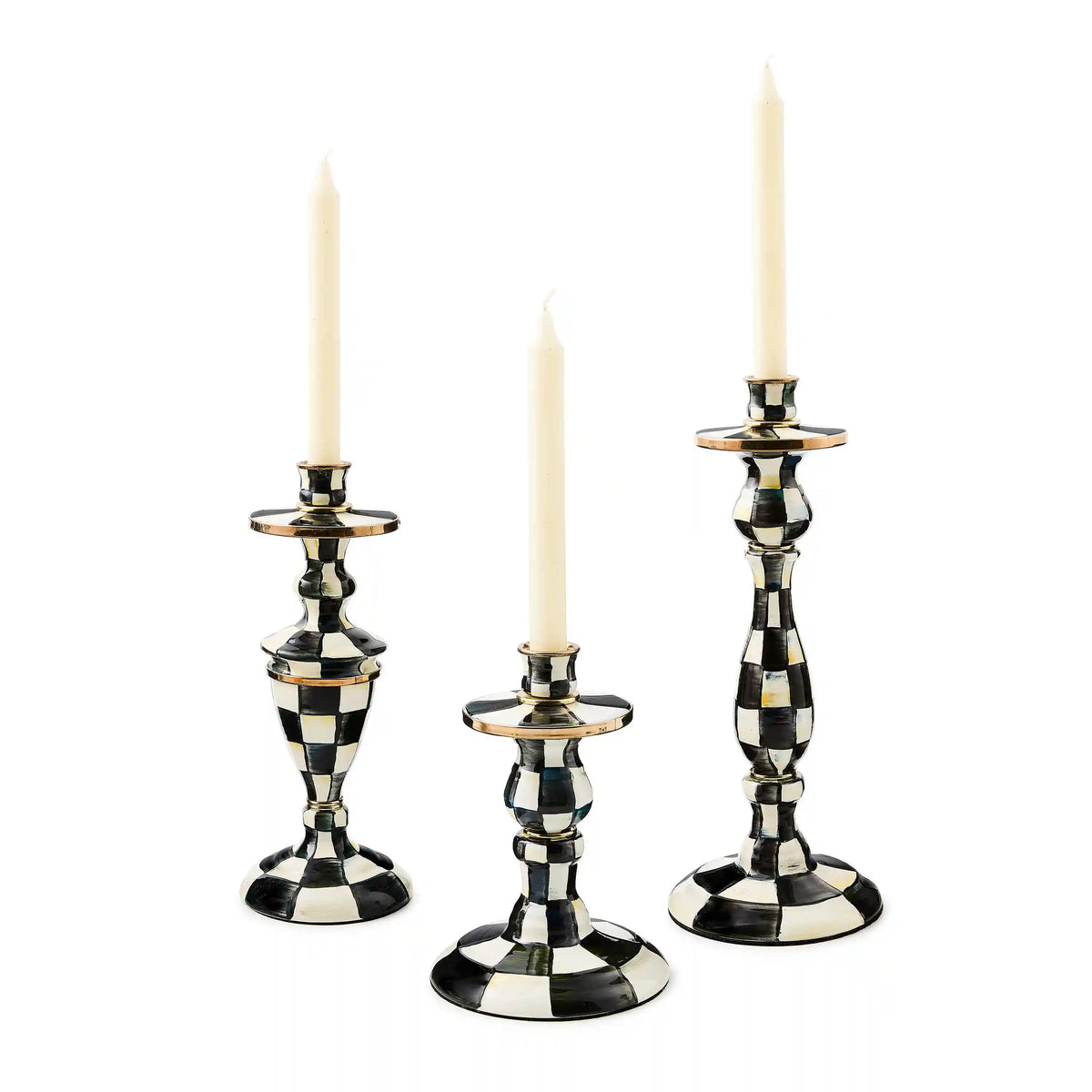 Mocha Check Medium Candlestick
