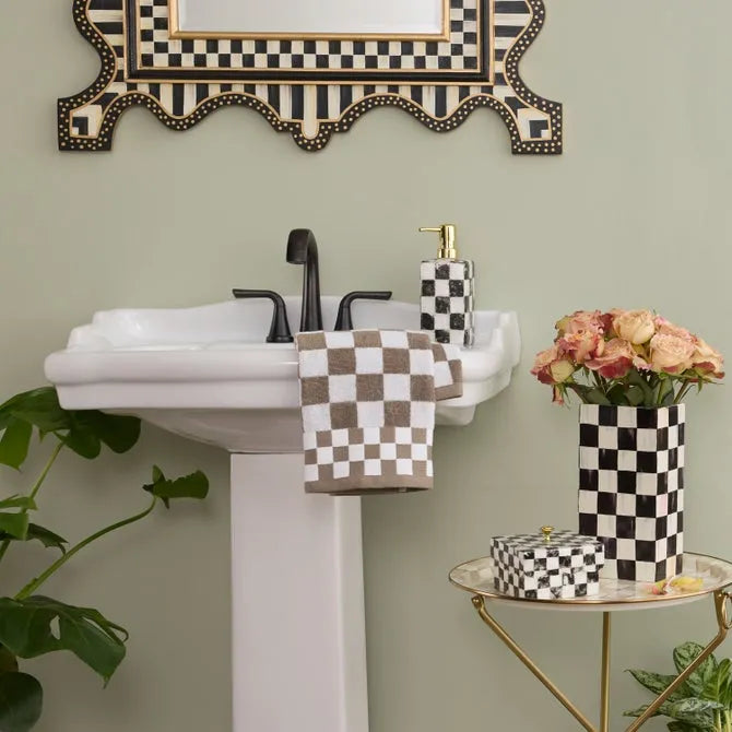 Mocha Check Bath Towel
