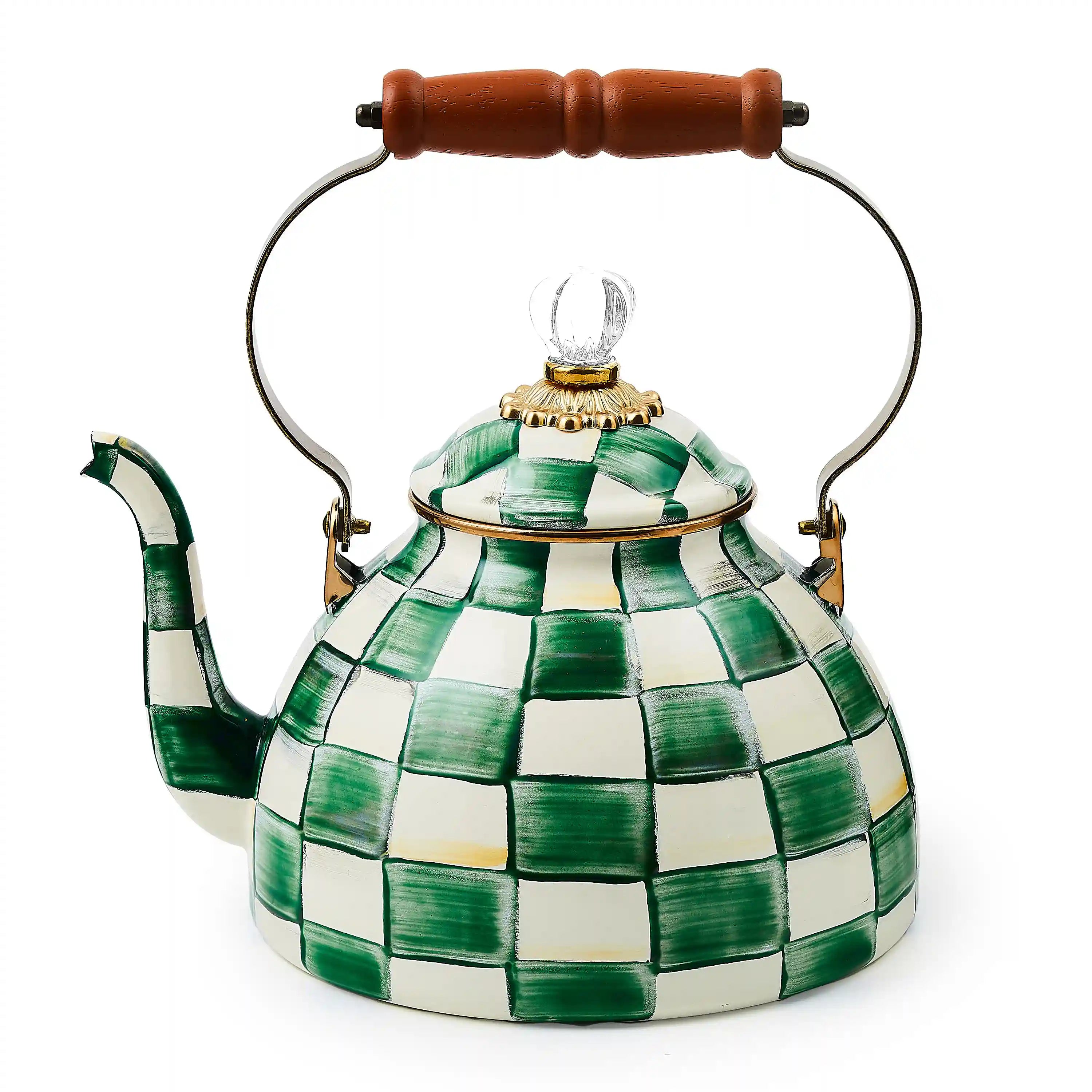 Emerald Check 2 Quart Tea Kettle
