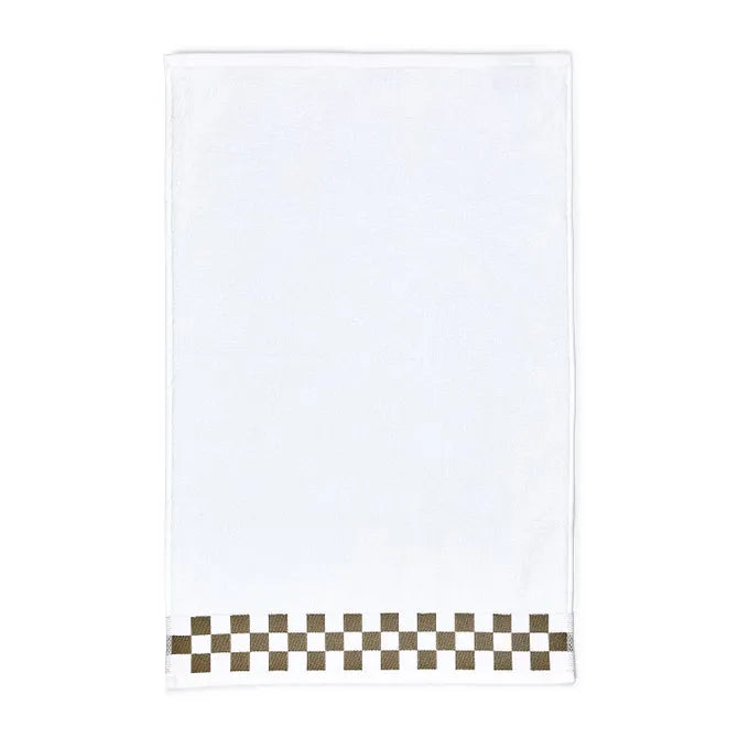 Hand Towel with Mocha Check Border