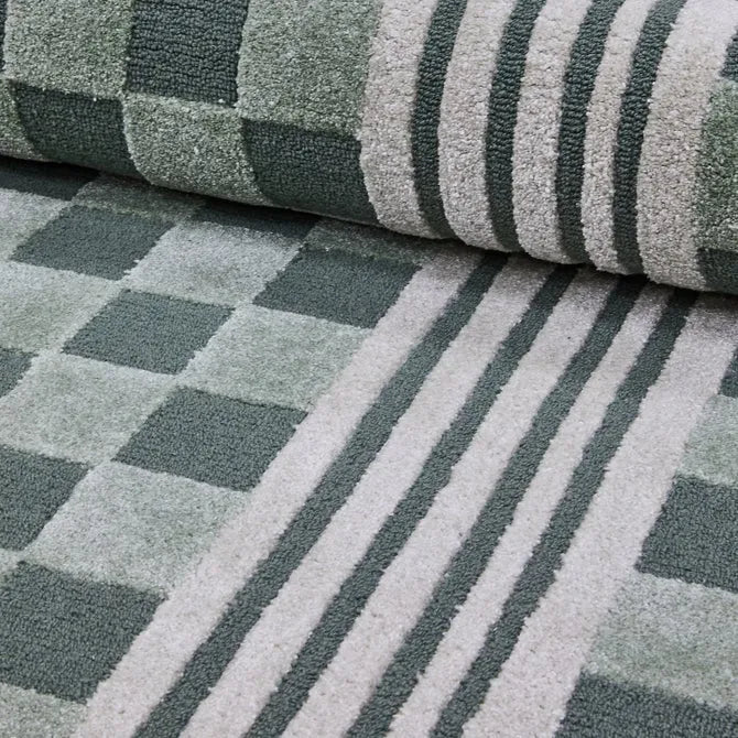 Sage Green Tonal Check 5' x 8' Rug