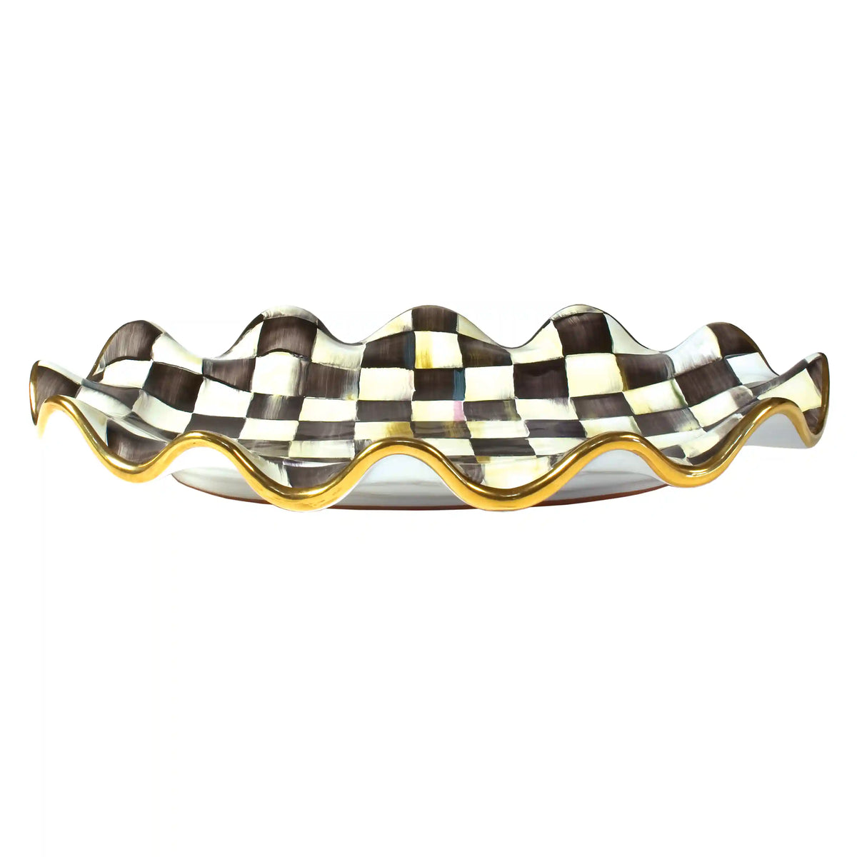 Mocha Check Ceramic Serving Platter