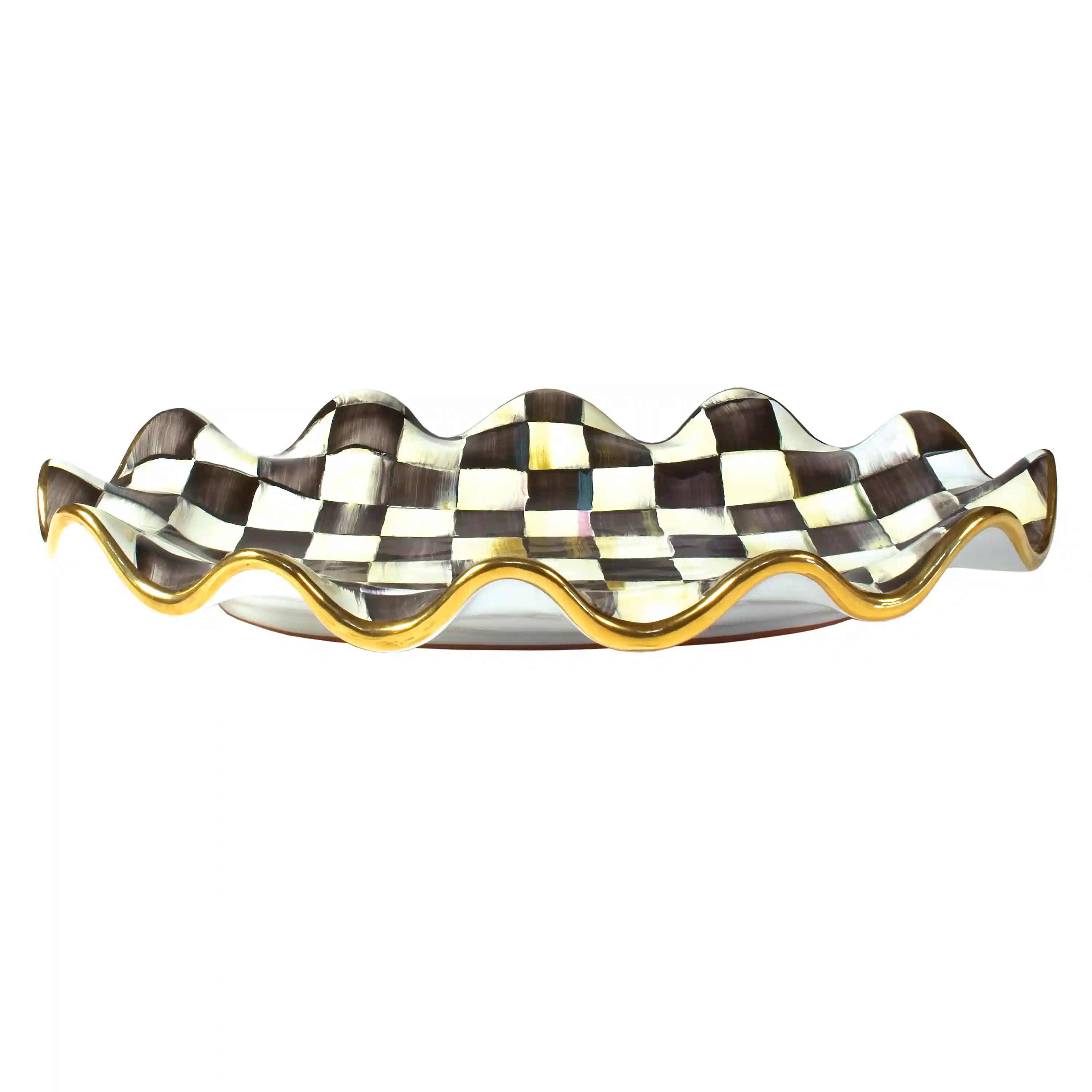 Rosy Check Ceramic Serving Platter