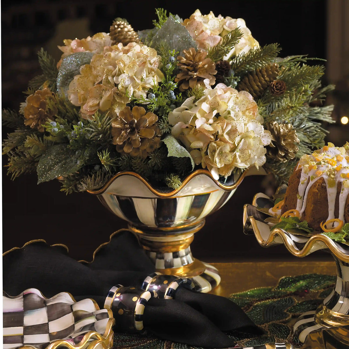 Rosy Check Ceramic Compote