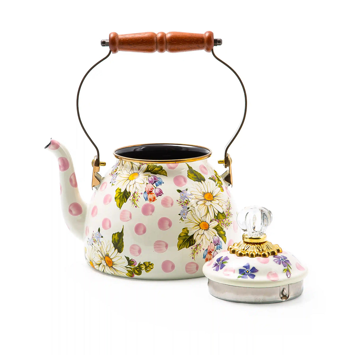 White Flower Market 3 Quart Tea Kettle