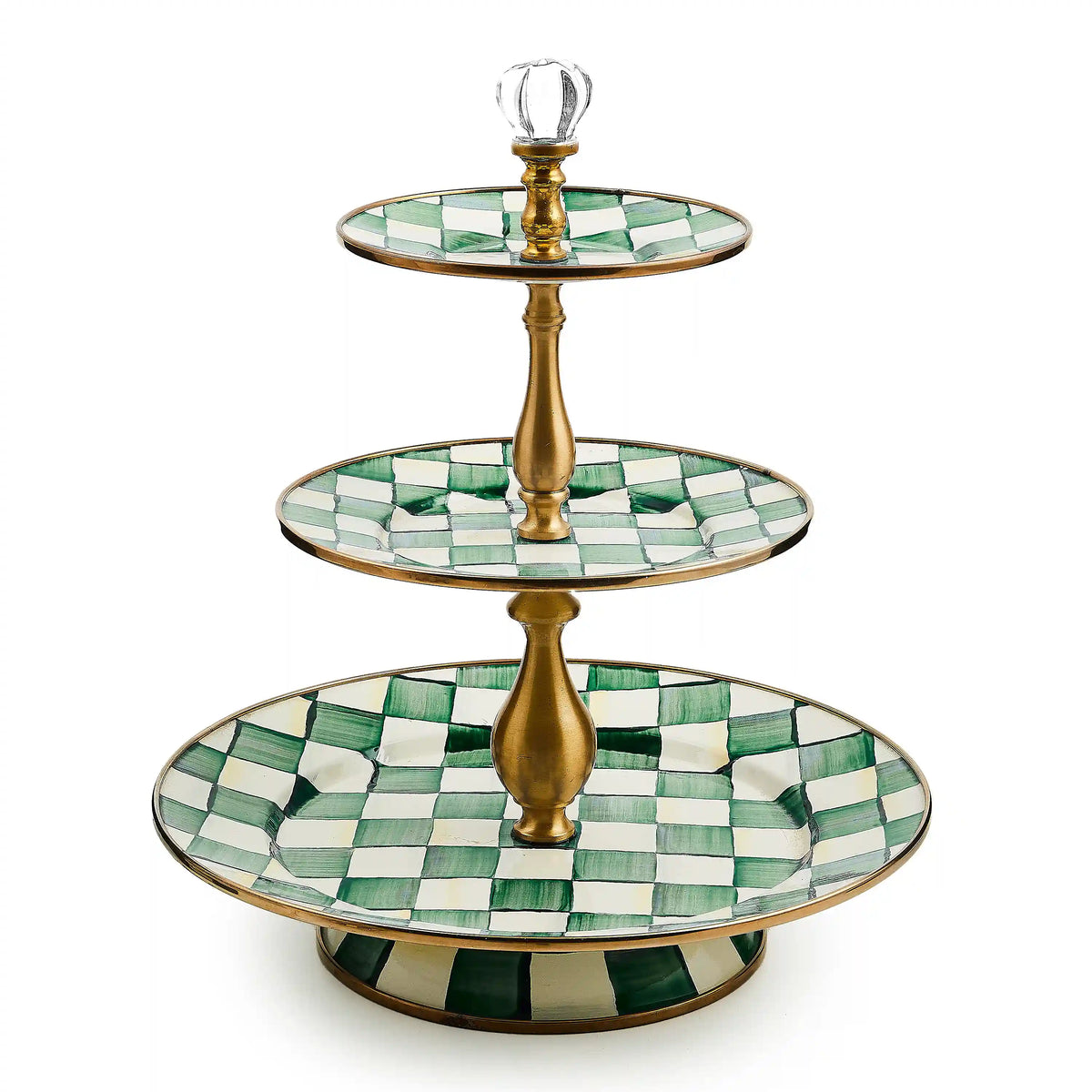 Mocha Check Two Tier Sweet Stand