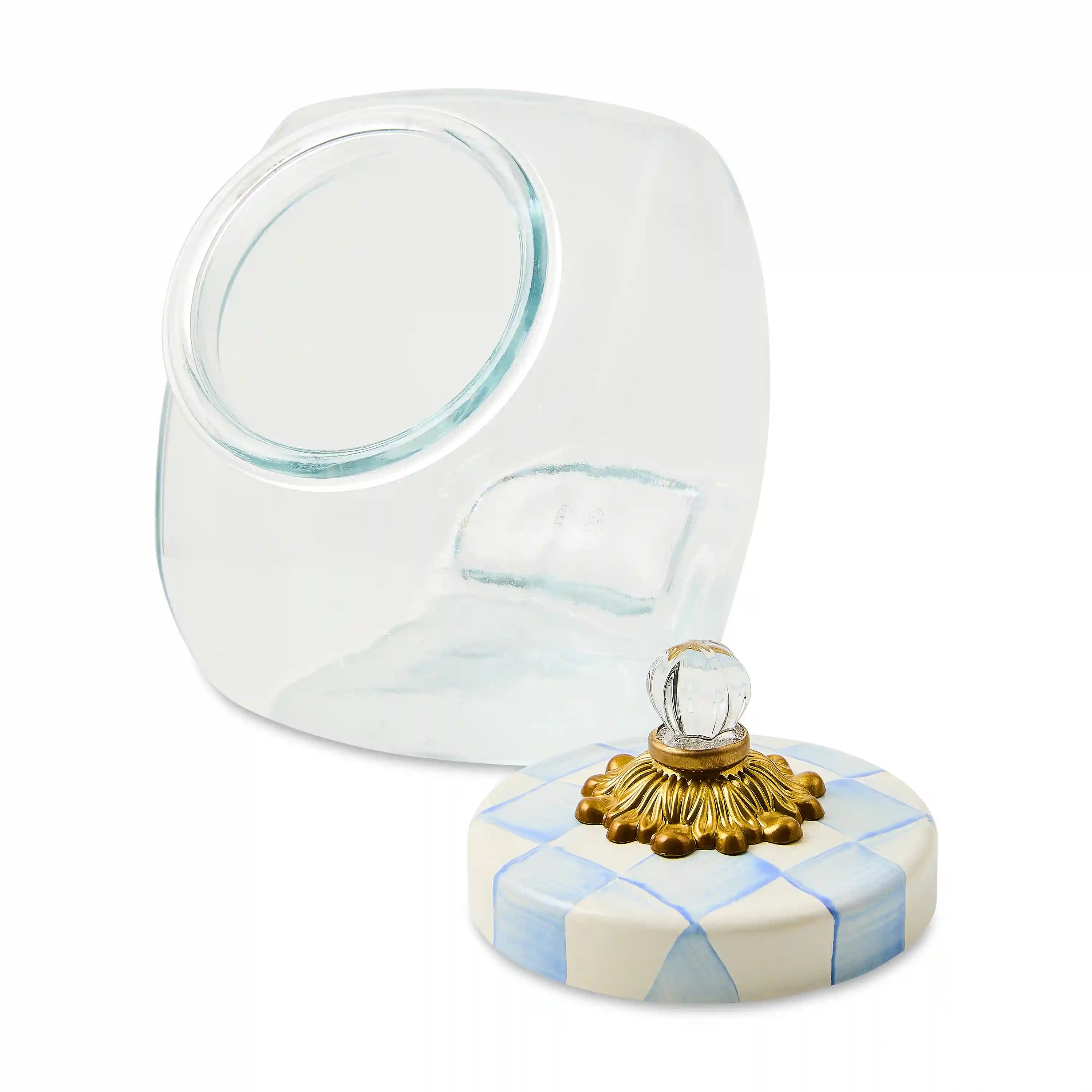 Sweets Jar with Sky Check Lid