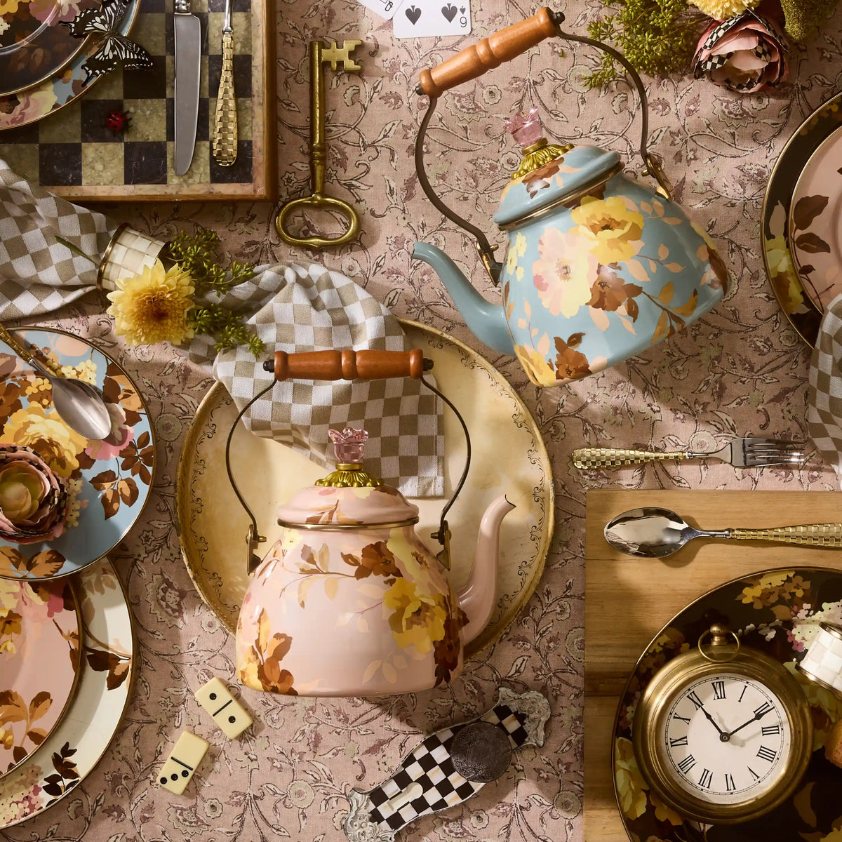 Wild Rose Mauve 2 Quart Tea Kettle