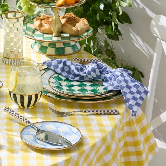 Emerald Check Salad Plate