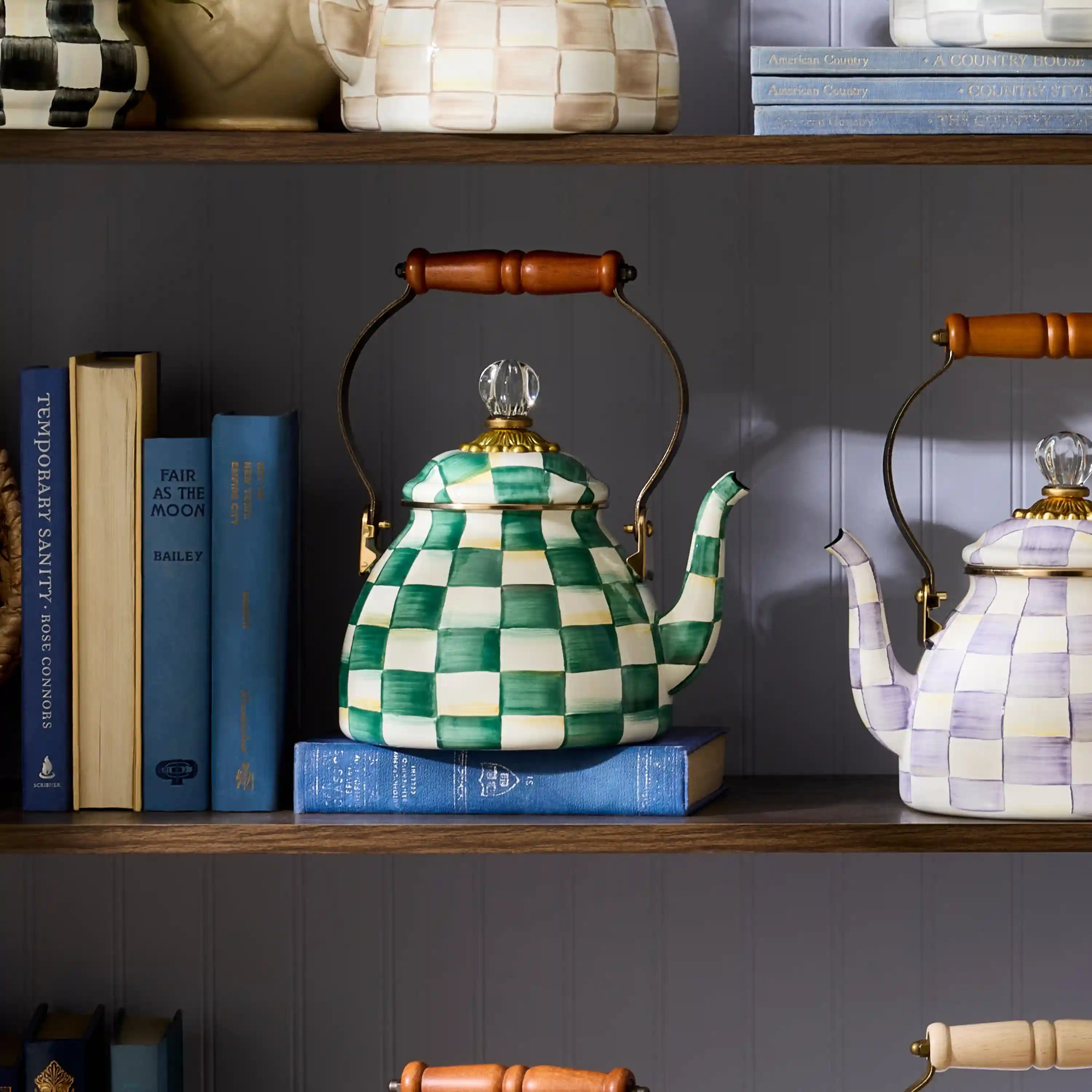 Emerald Check 2 Quart Tea Kettle