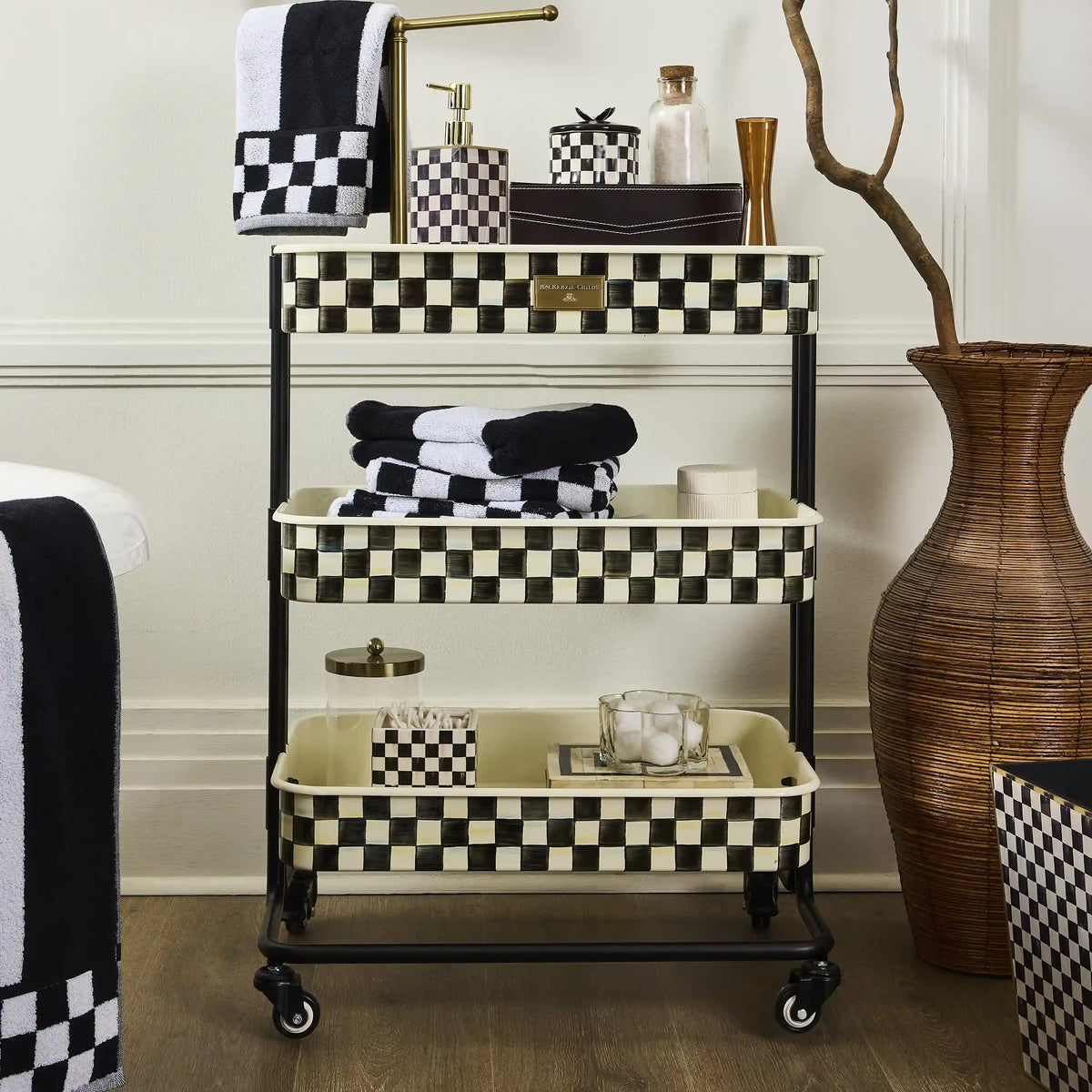 Royal Check 2-Tier Kitchen Cart