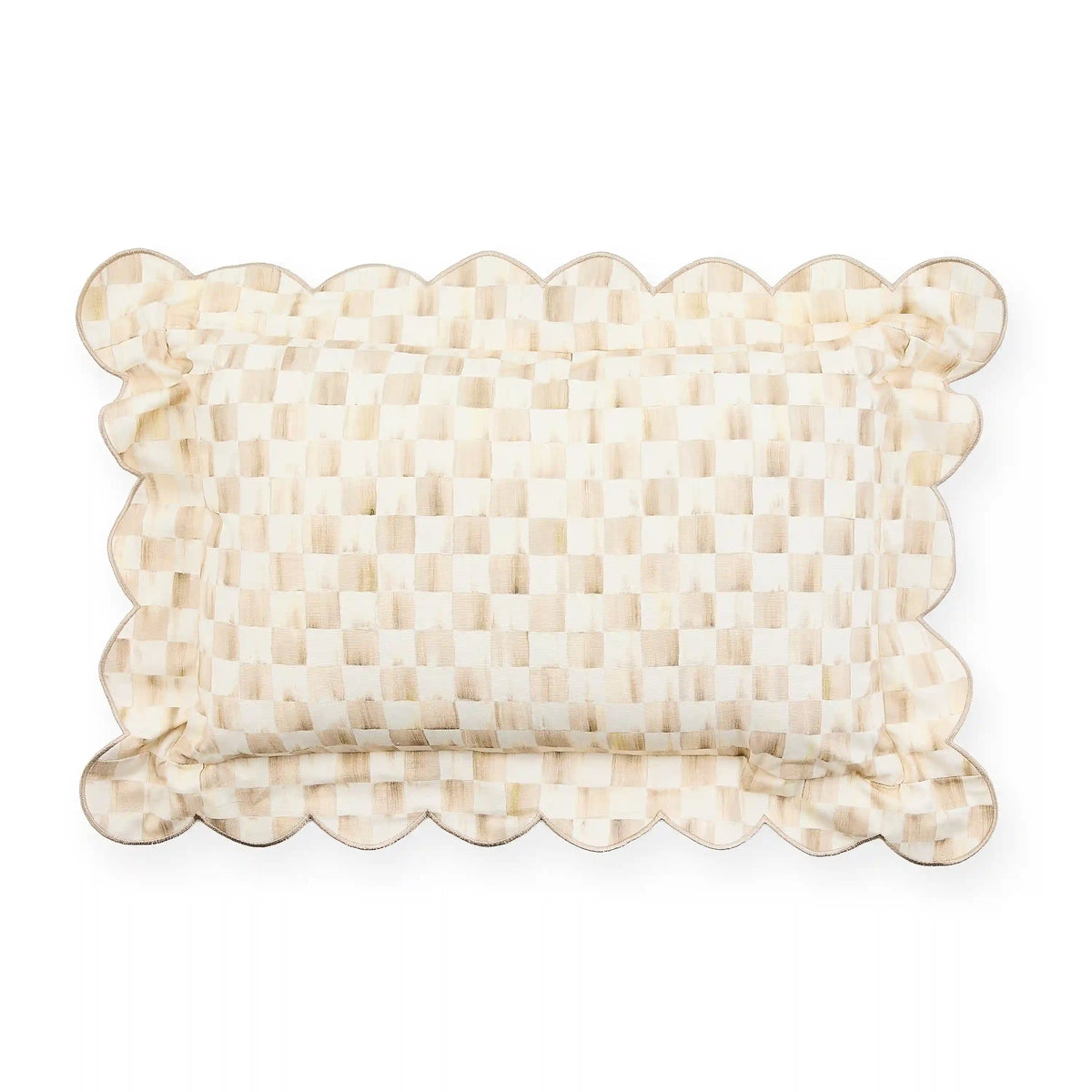 Violet Check Reversible Scalloped Lumbar Throw Pillow