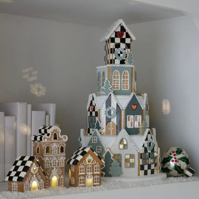 Illuminated Farmhouse Gingerbread Village