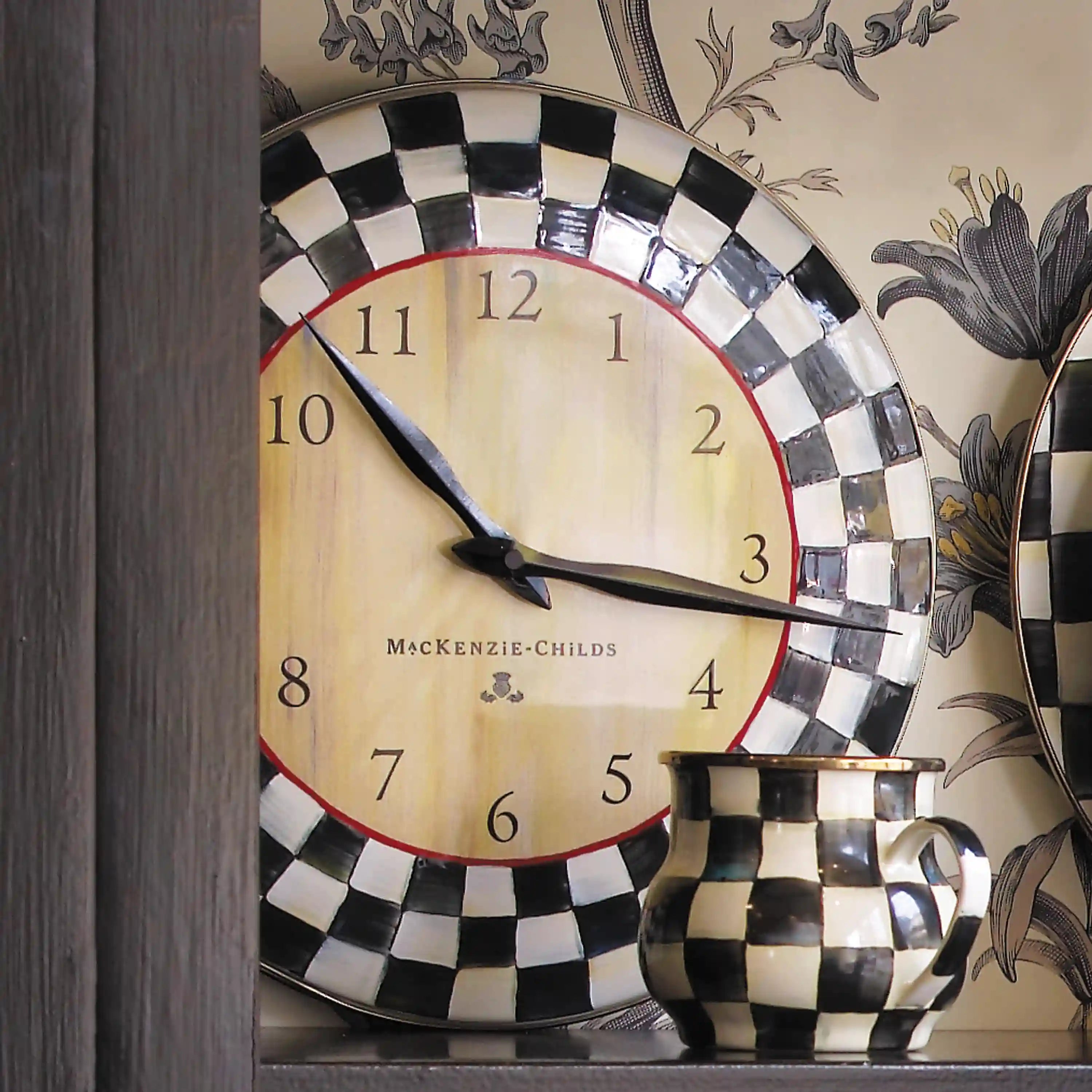 Violet Check Wall Clock