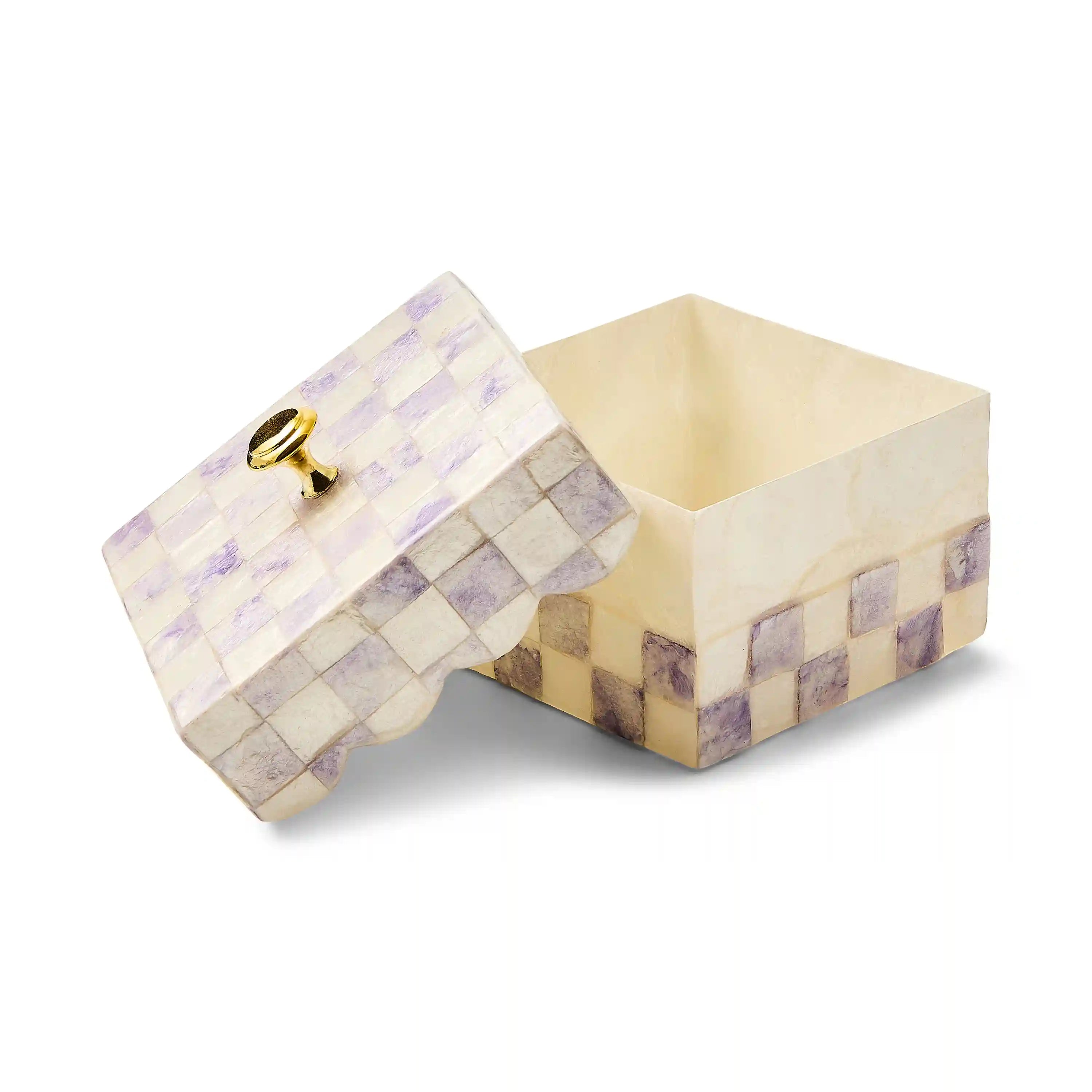 Courtly Check Capiz Scalloped Box