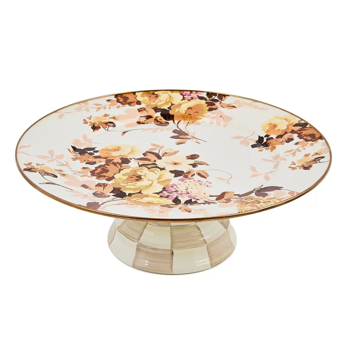 White Flower Market Small Pedestal Platter