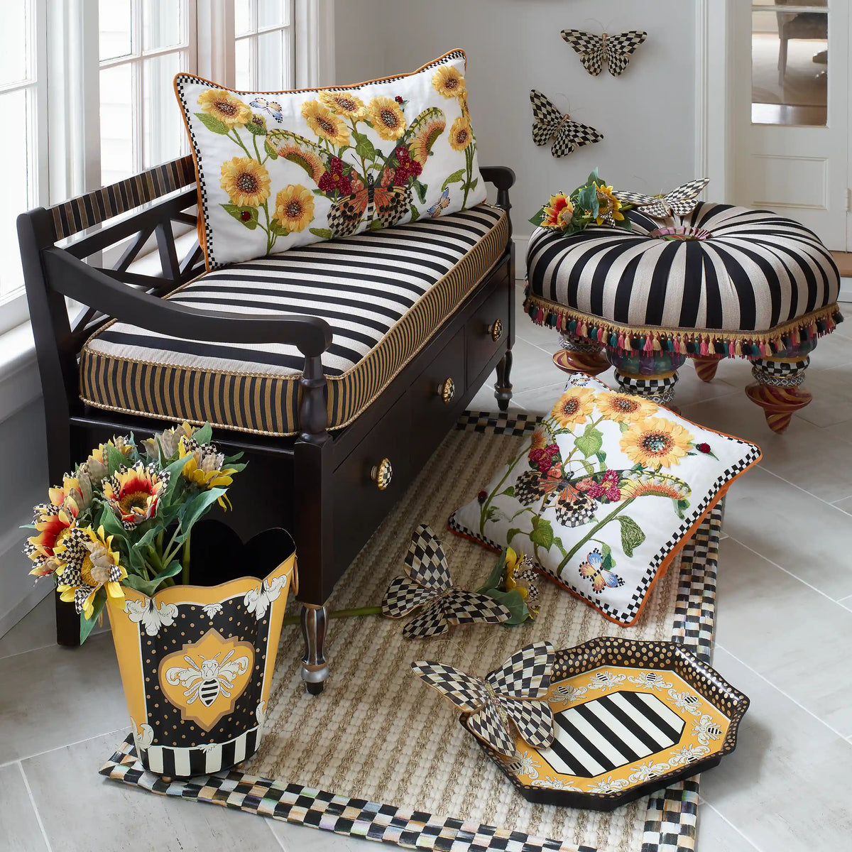 Courtly Check & Stripe Butterfly Trio