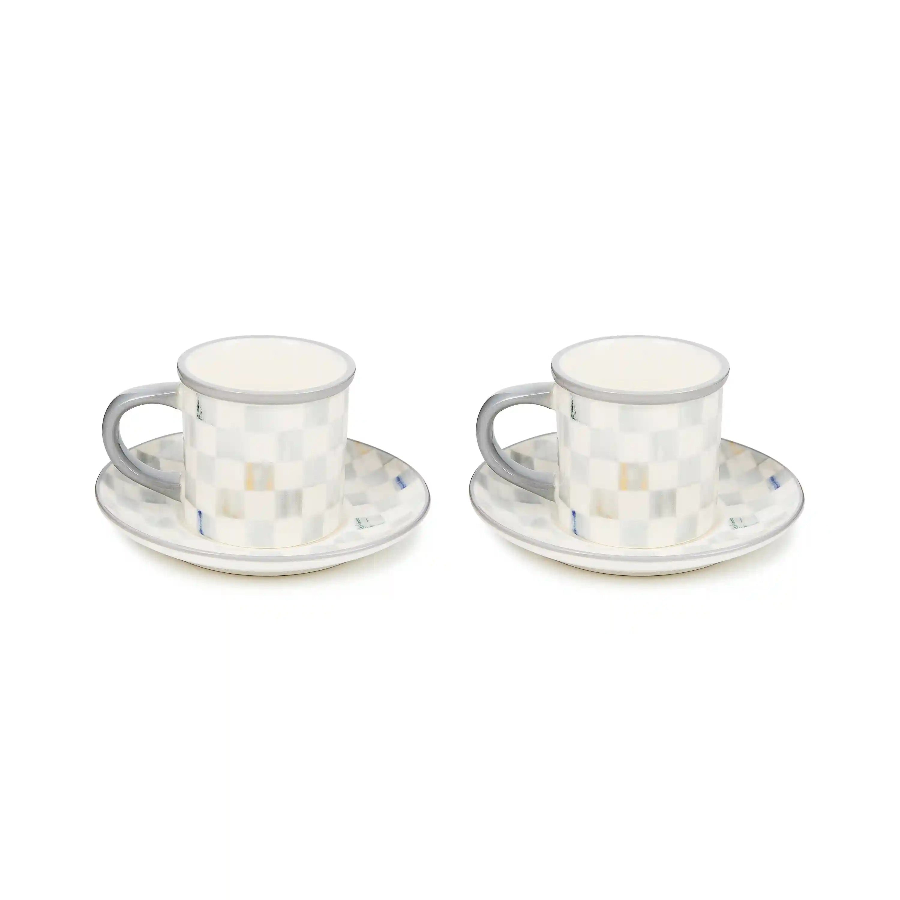 Courtly Check Espresso Cup & Saucer, Set of 2