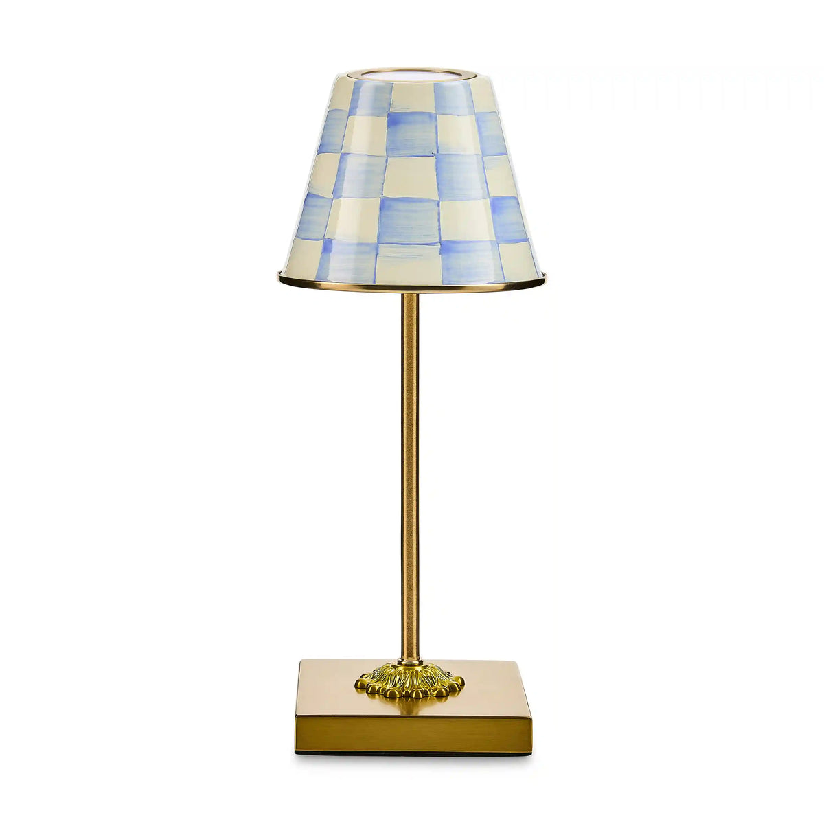 Mocha Check LED Rechargeable Cafe Table Lamp