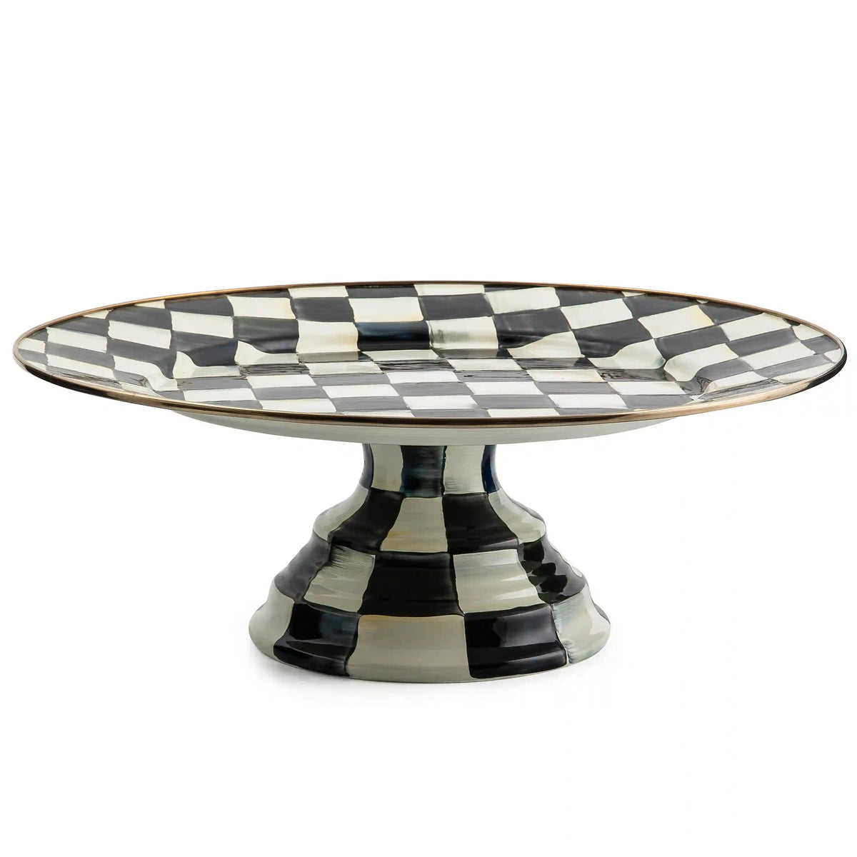 Sterling Check Mini Pedestal Platter