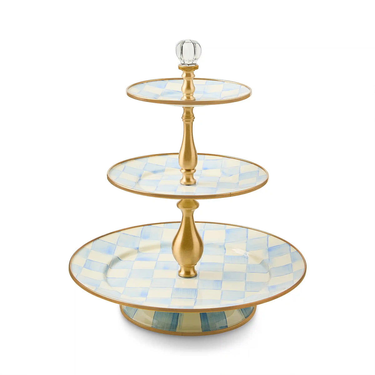Mocha Check Three Tier Sweet Stand