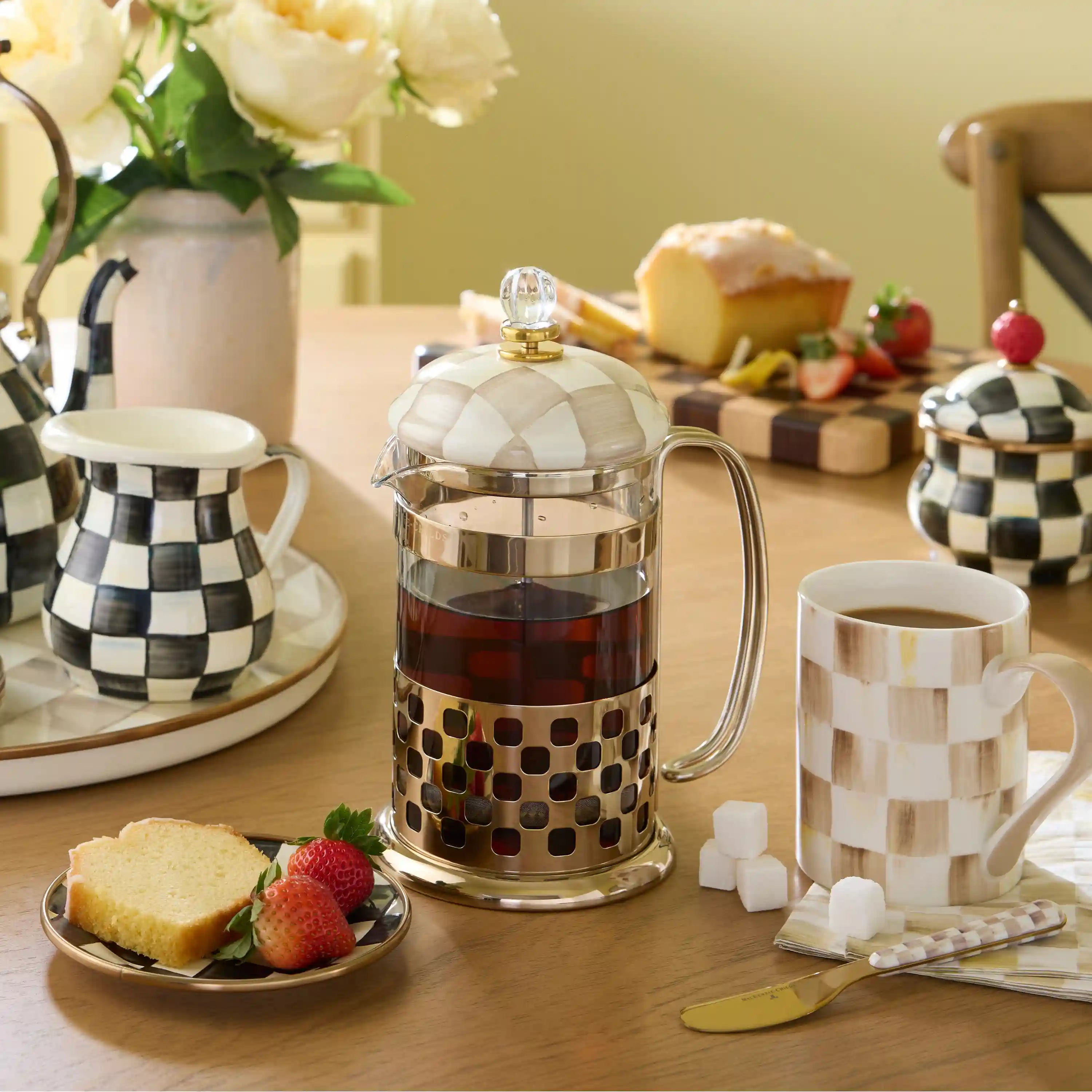 Violet Check French Press