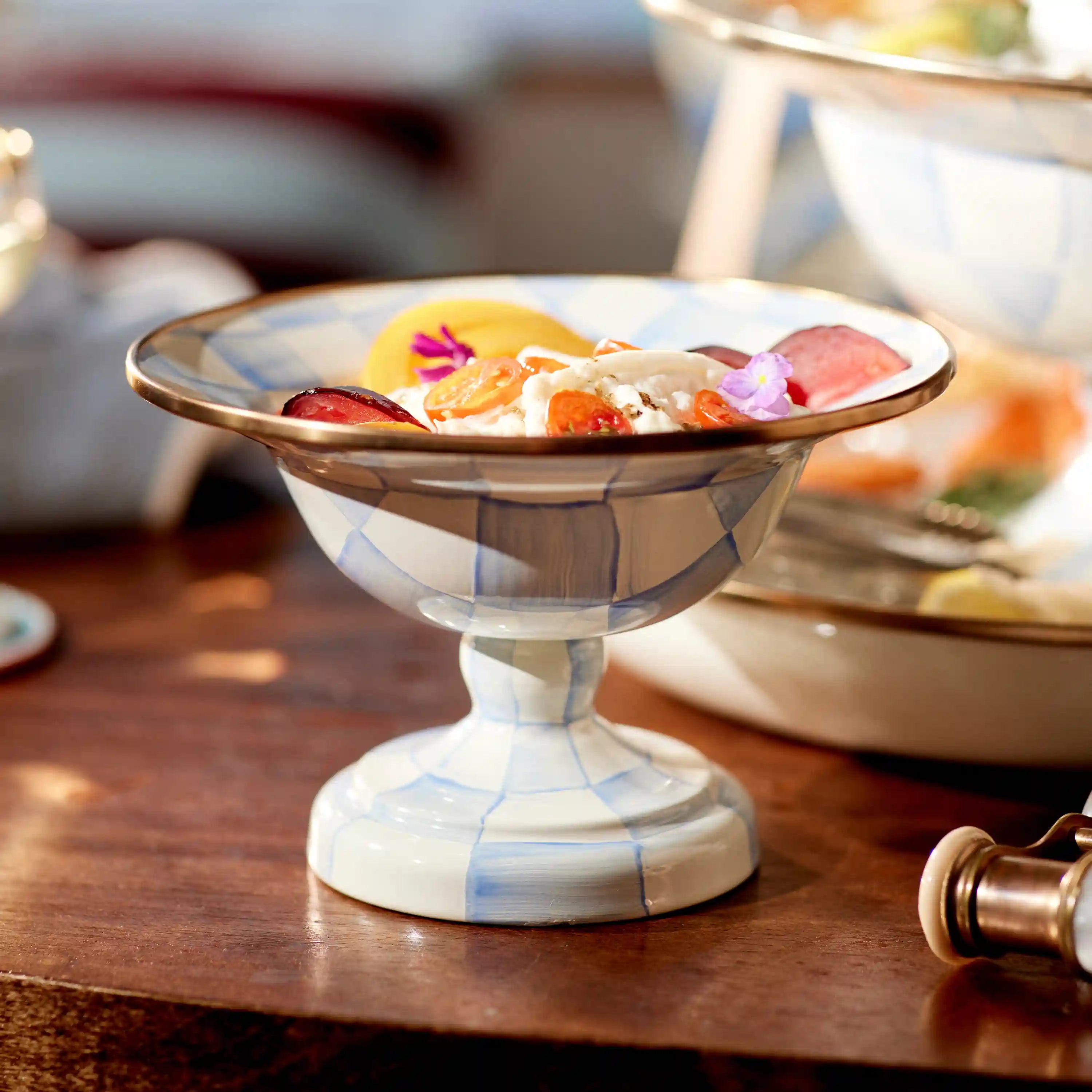 Sterling Check Large Compote