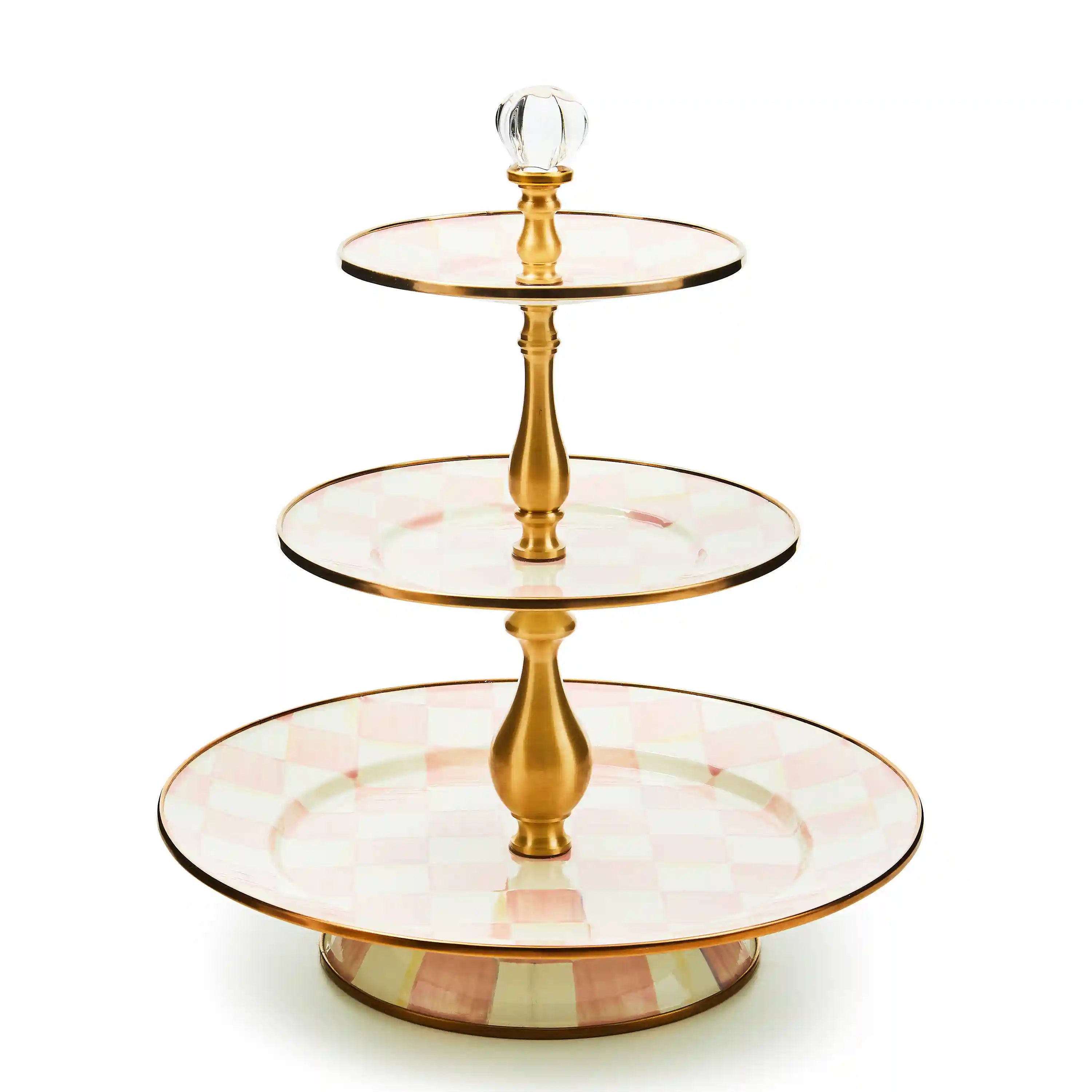 Mocha Check Two Tier Sweet Stand