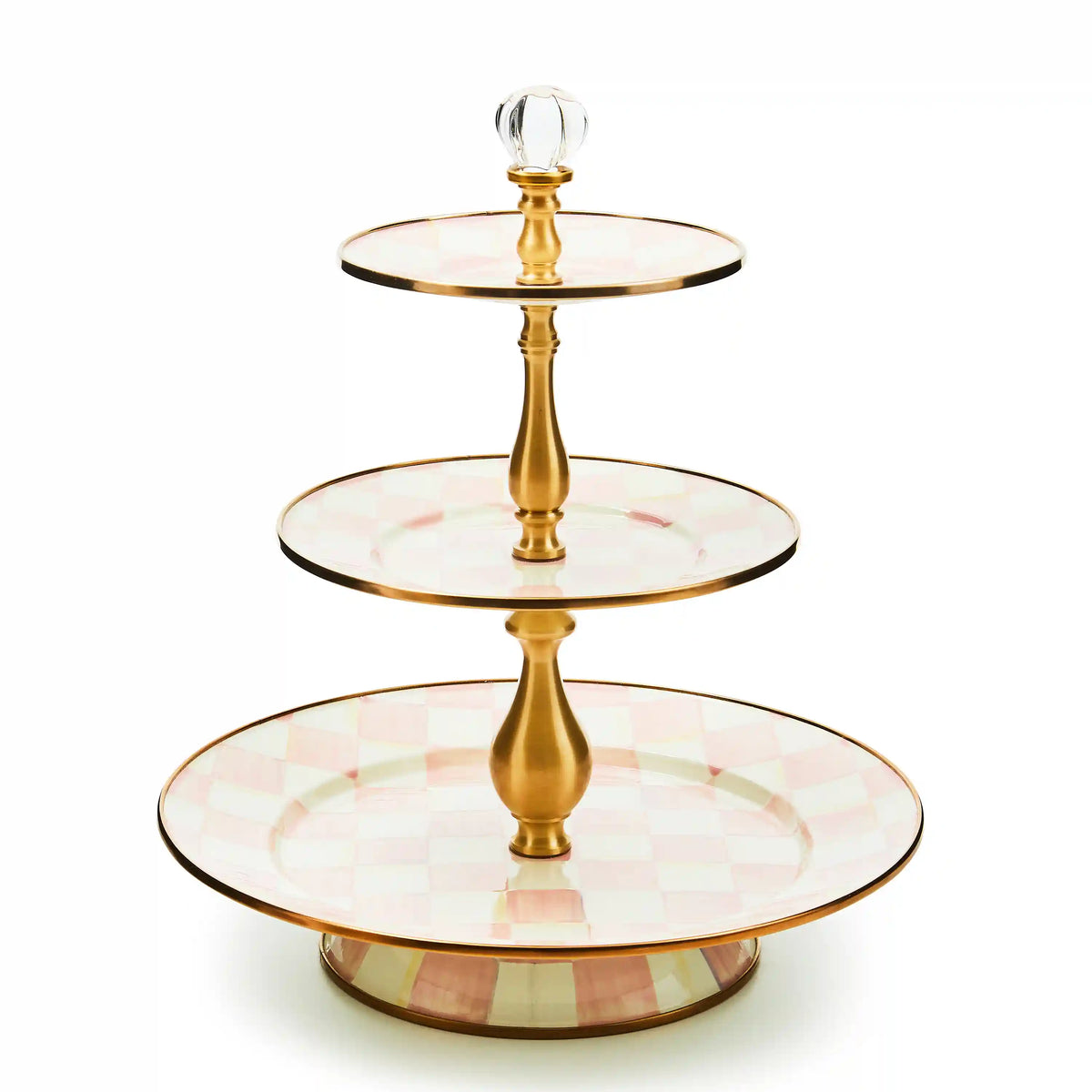 Mocha Check Three Tier Sweet Stand