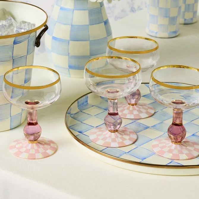 Rosy Check Coupe Glass