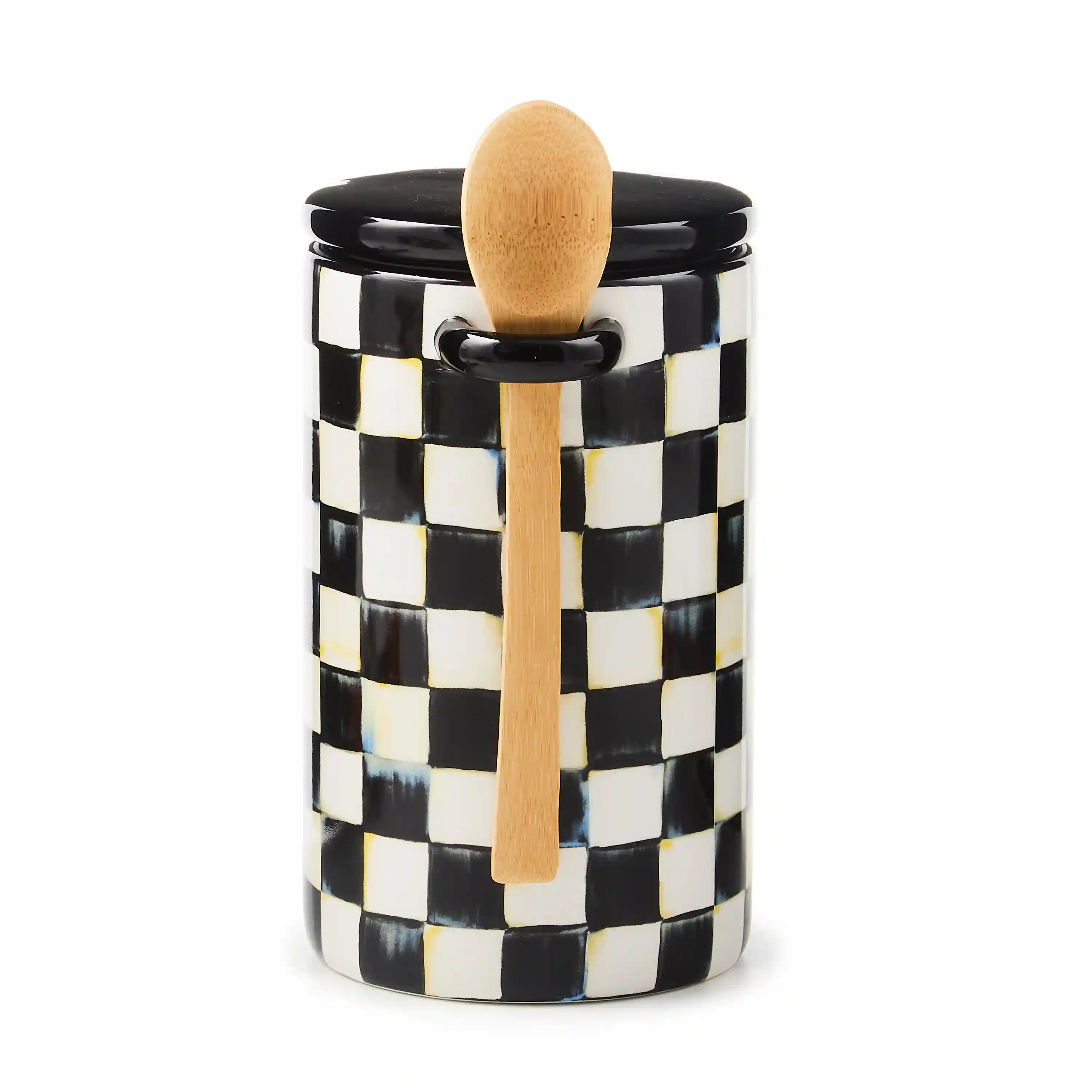 Rosy Check Farmhouse Canisters, Set of 2