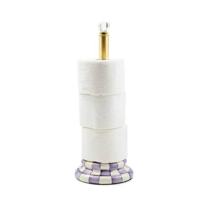 Violet Check Toilet Tissue Storage