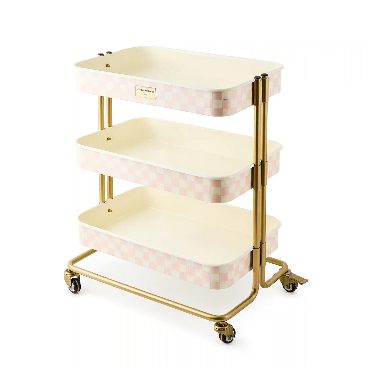 Violet Check 2-Tier Kitchen Cart