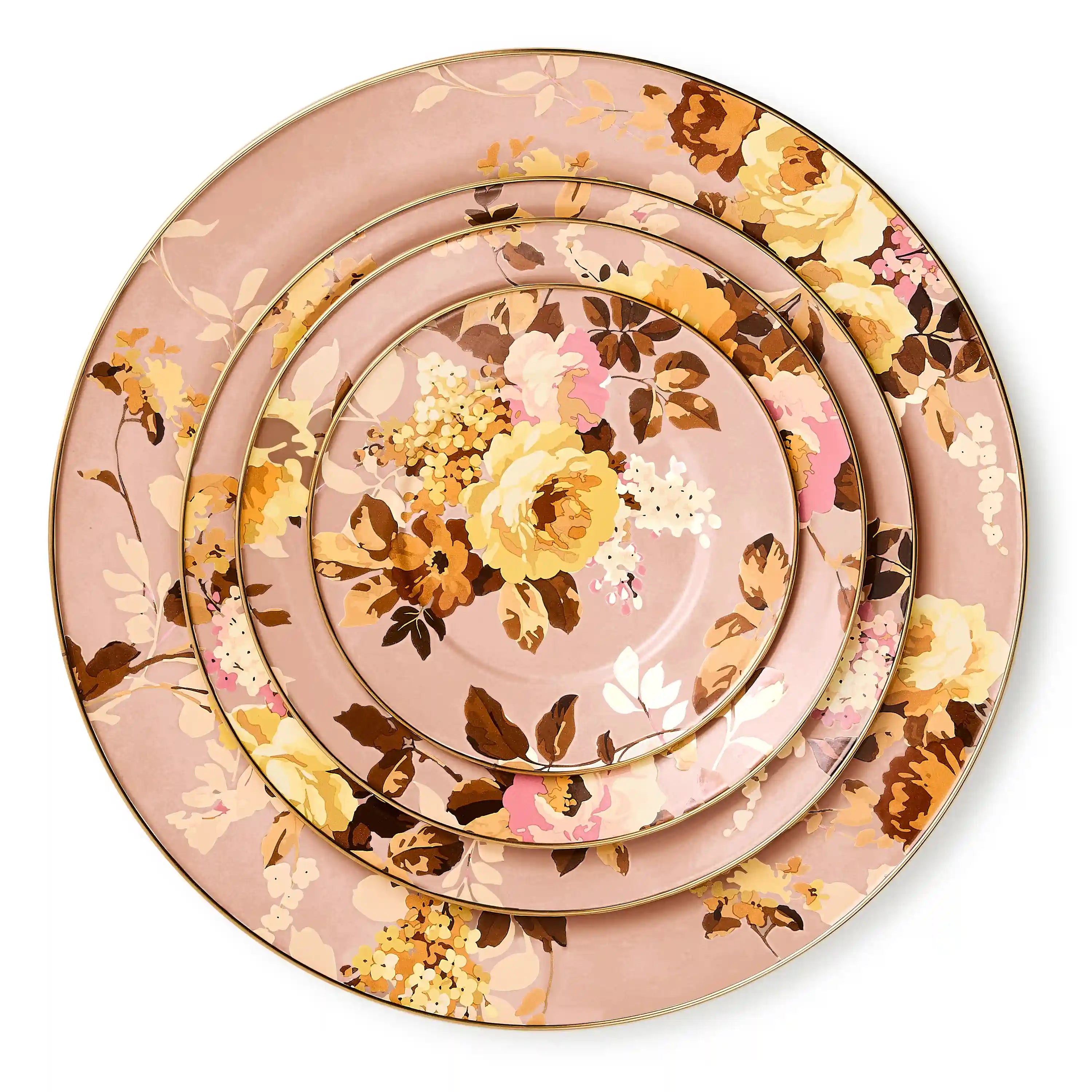 Wild Rose Brown Serving Platter