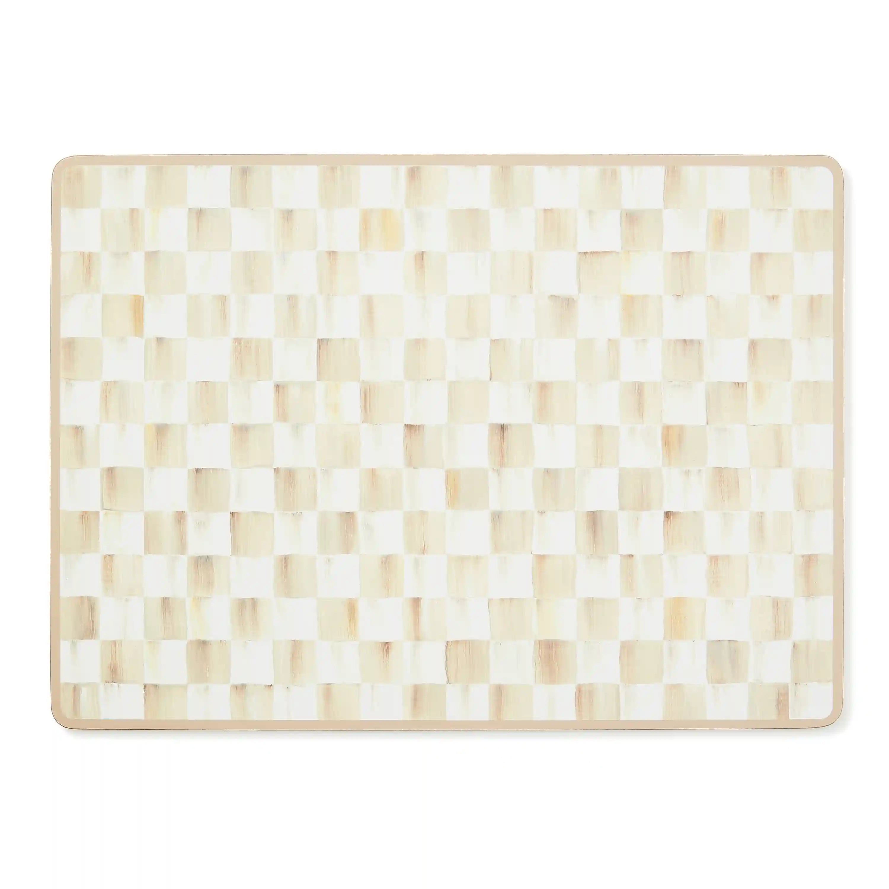 Mocha Check Cork Back Placemats, Set of 4