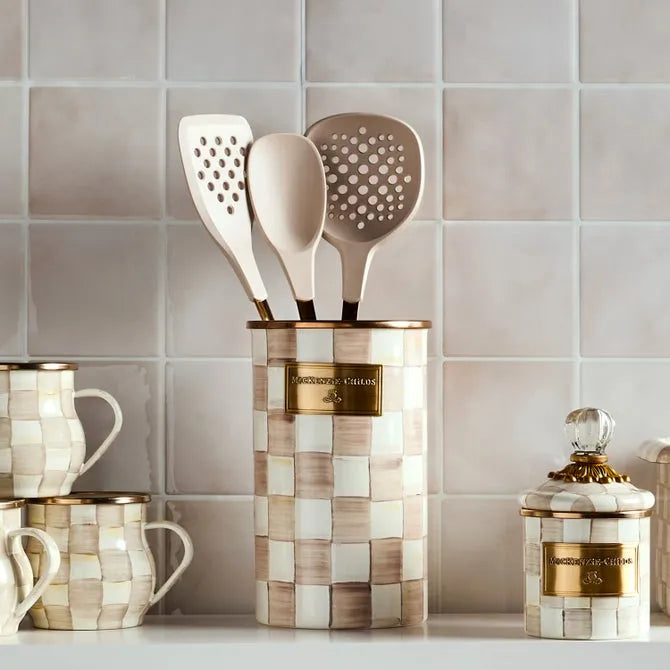 Mocha Check Slotted Turner