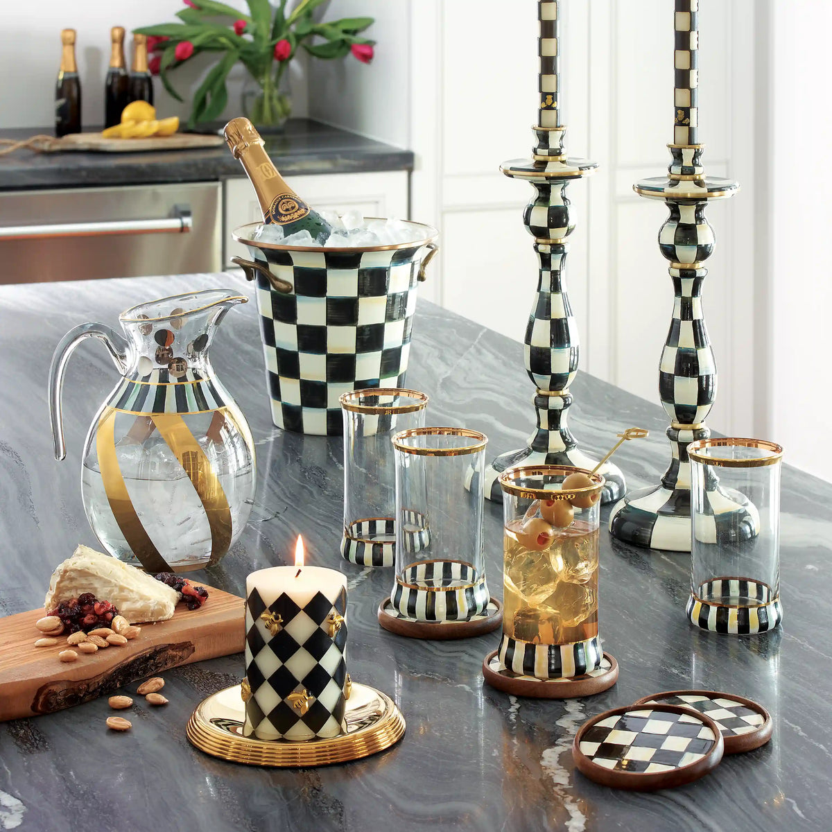 Rosy Check Large Candlestick