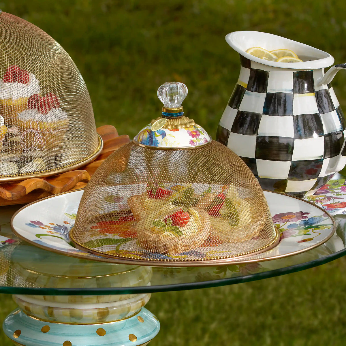 Rosy English Garden Enamel Serving Platter