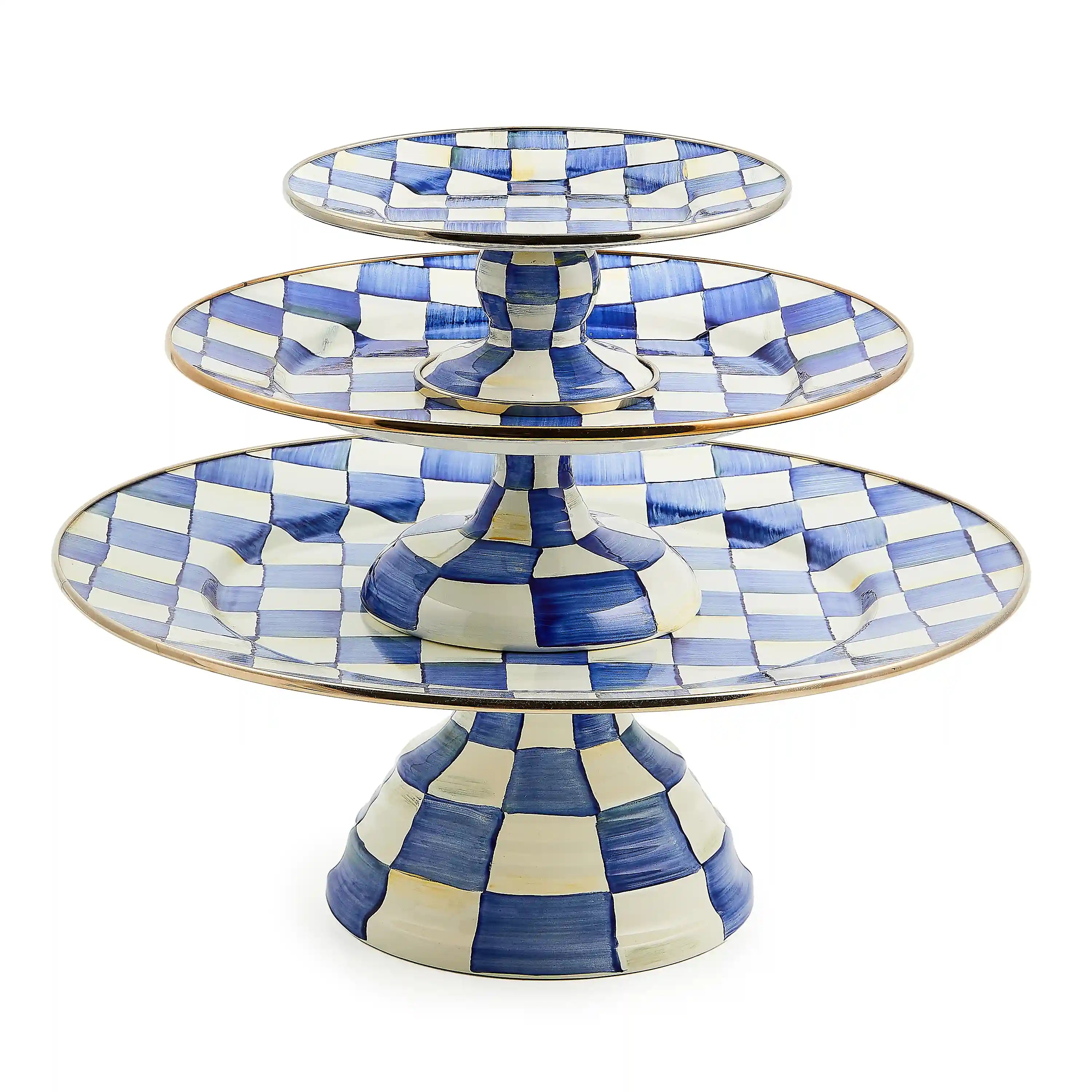 Sky Check Large Pedestal Platter
