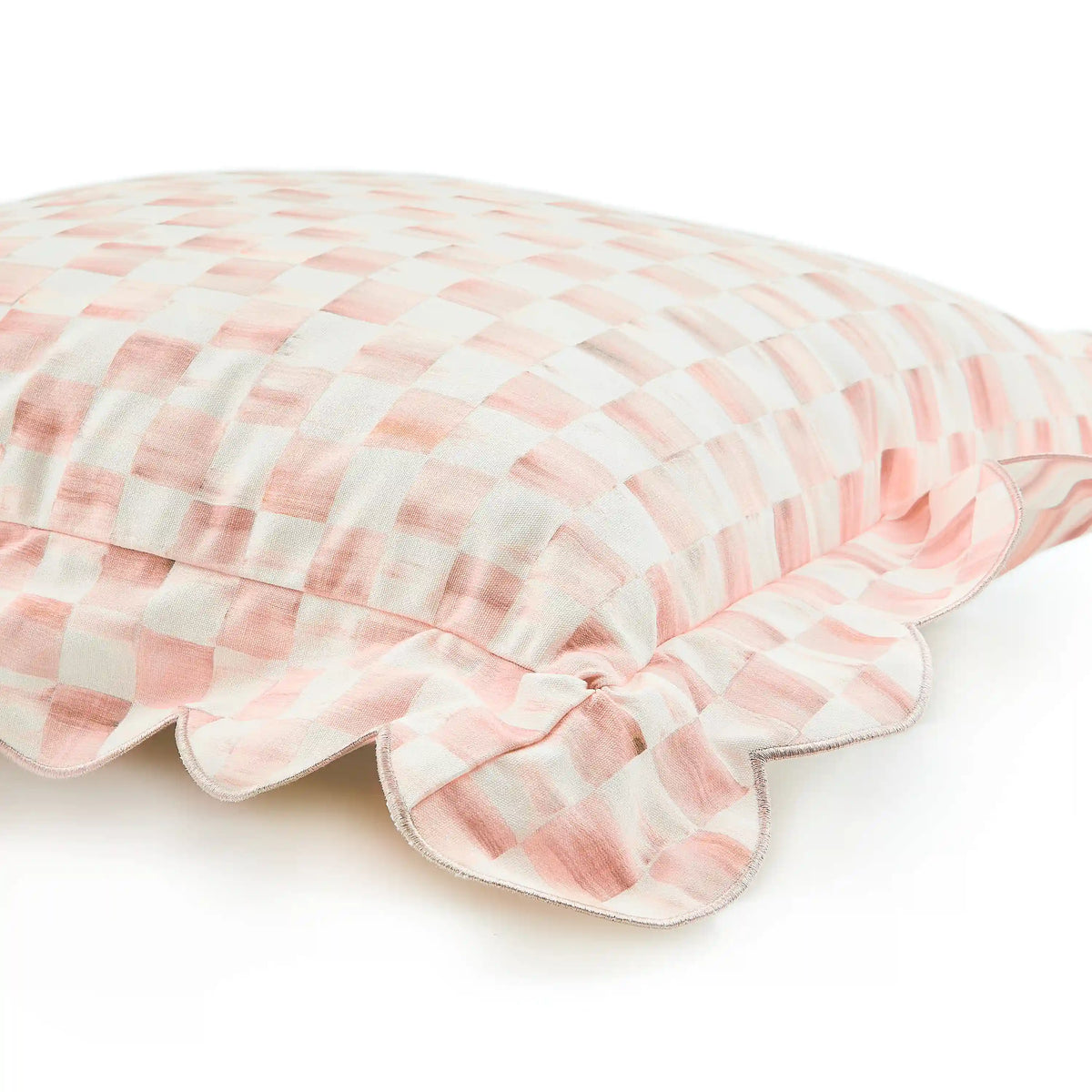 Courtly Check Reversible Scalloped Throw Pillow