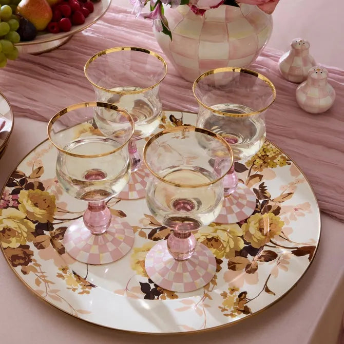 Rosy Check Wine Glass