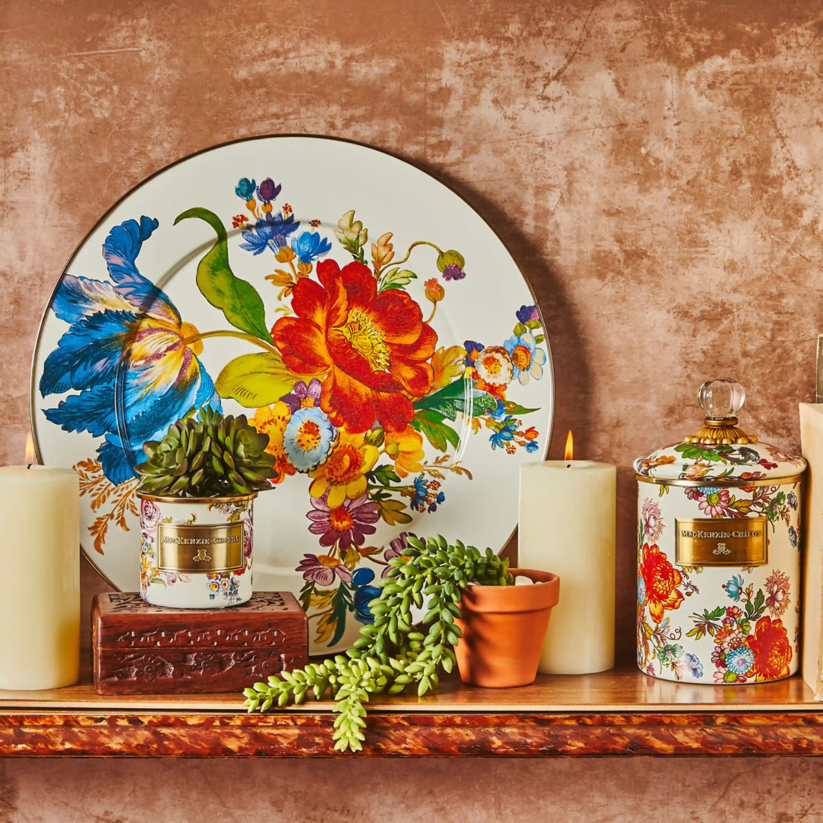 Wild Rose White Serving Platter