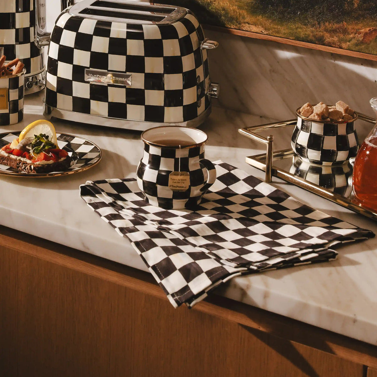 Rosy Check Dish Towel