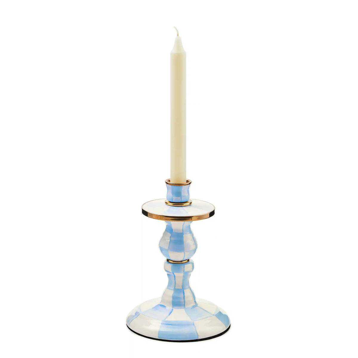 Mocha Check Medium Candlestick