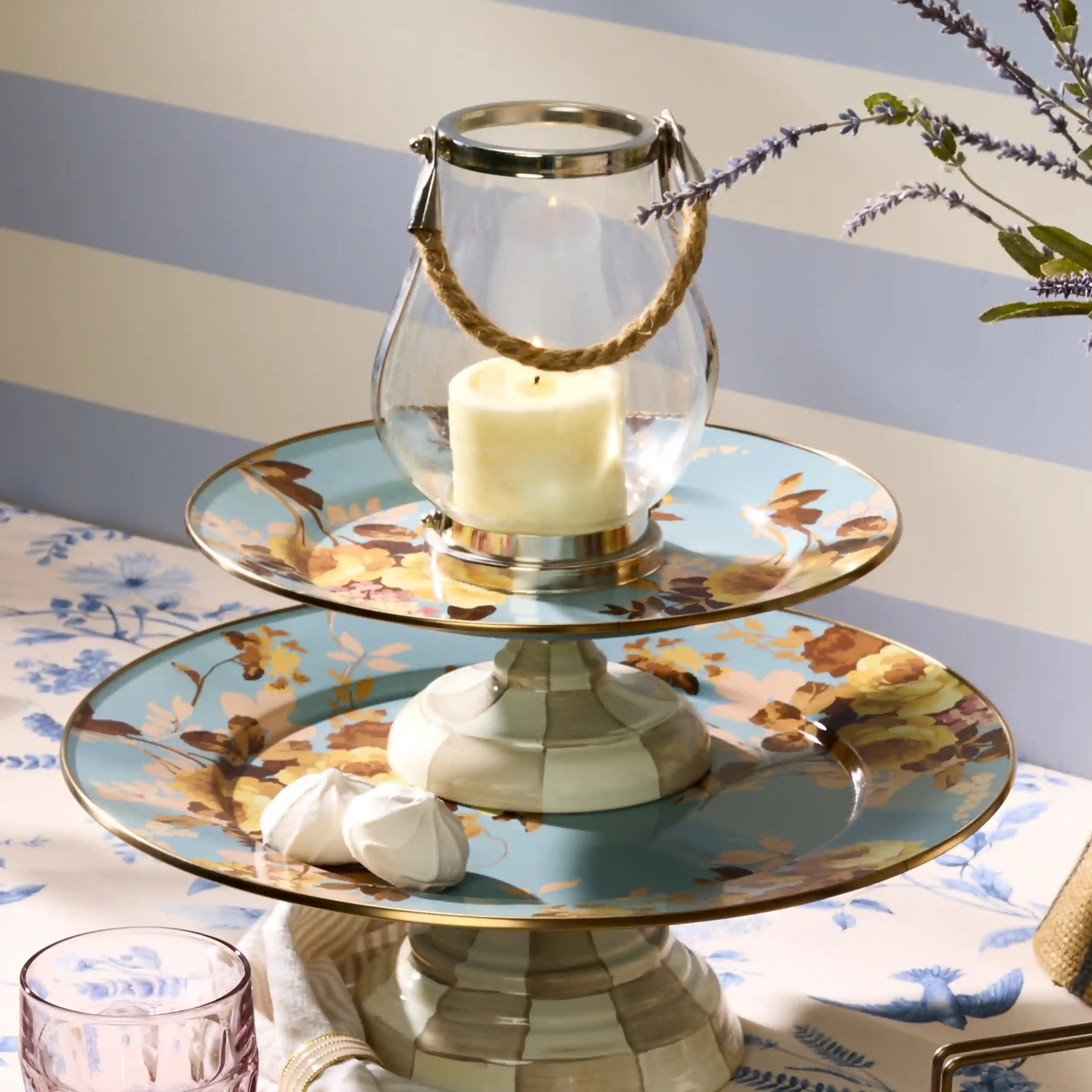 Wild Rose Mauve Mini Pedestal Platter