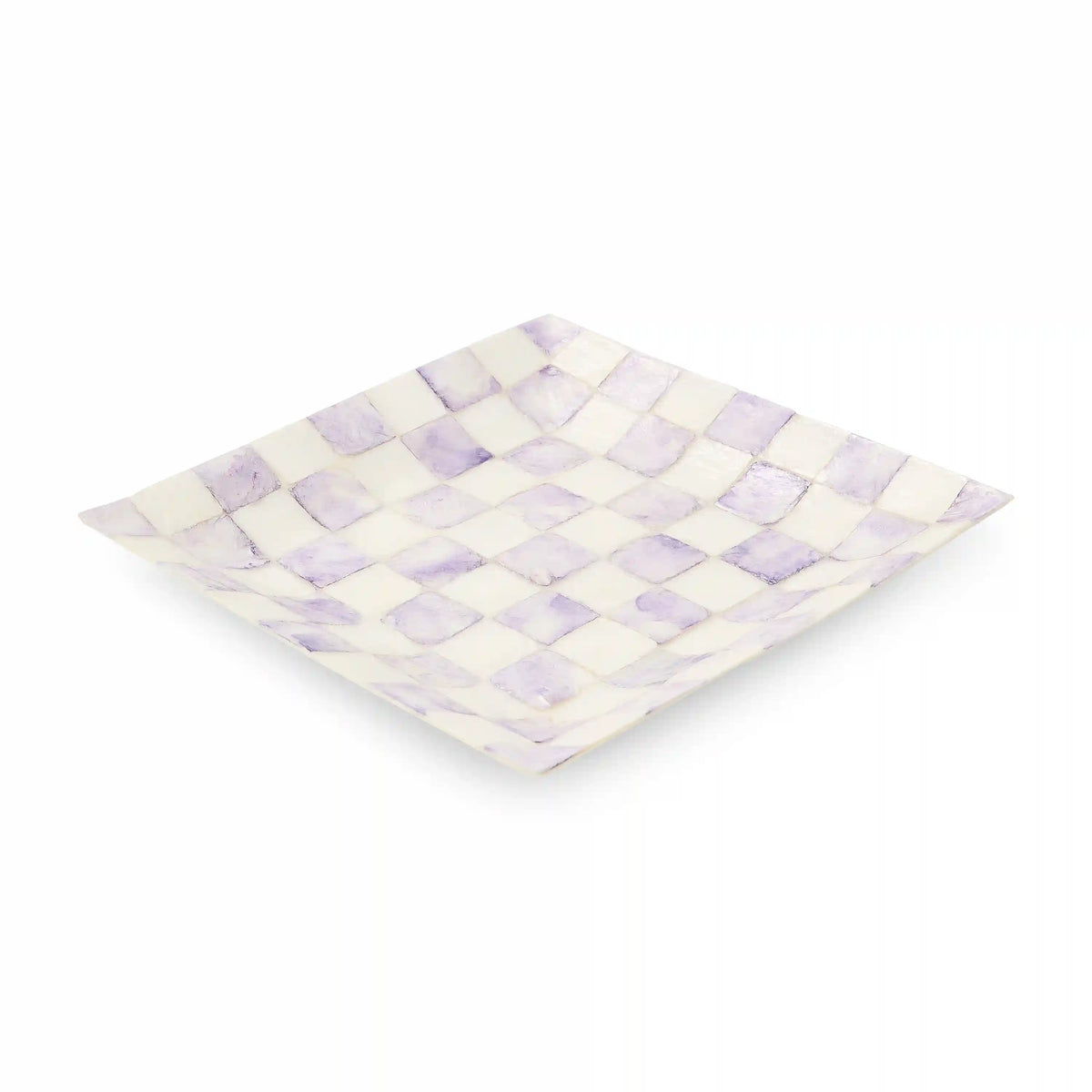Violet Check Capiz Catchall Tray